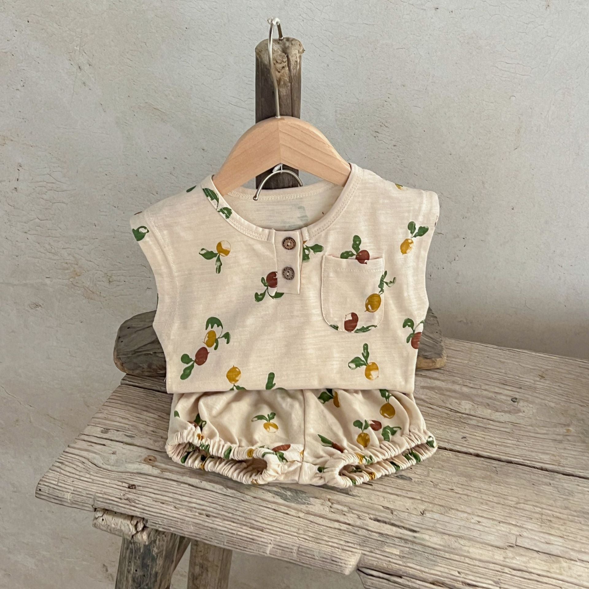 【BABY】夏新作柔らかレトロ柄セットアップ CawaKomostore