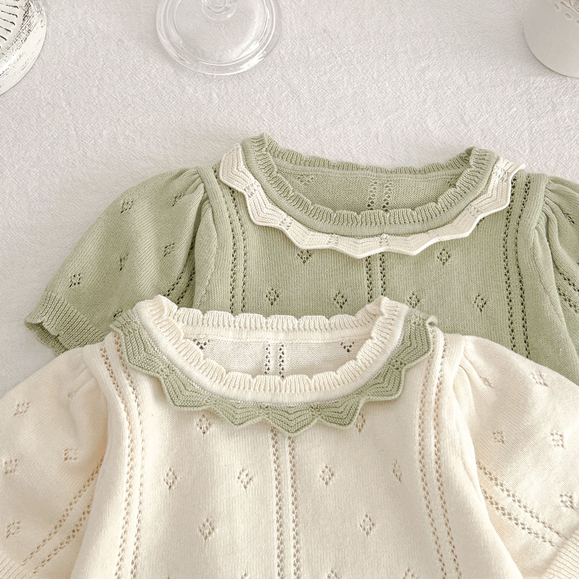 【BABY】透かし編みニットセットアップ CawaKomostore