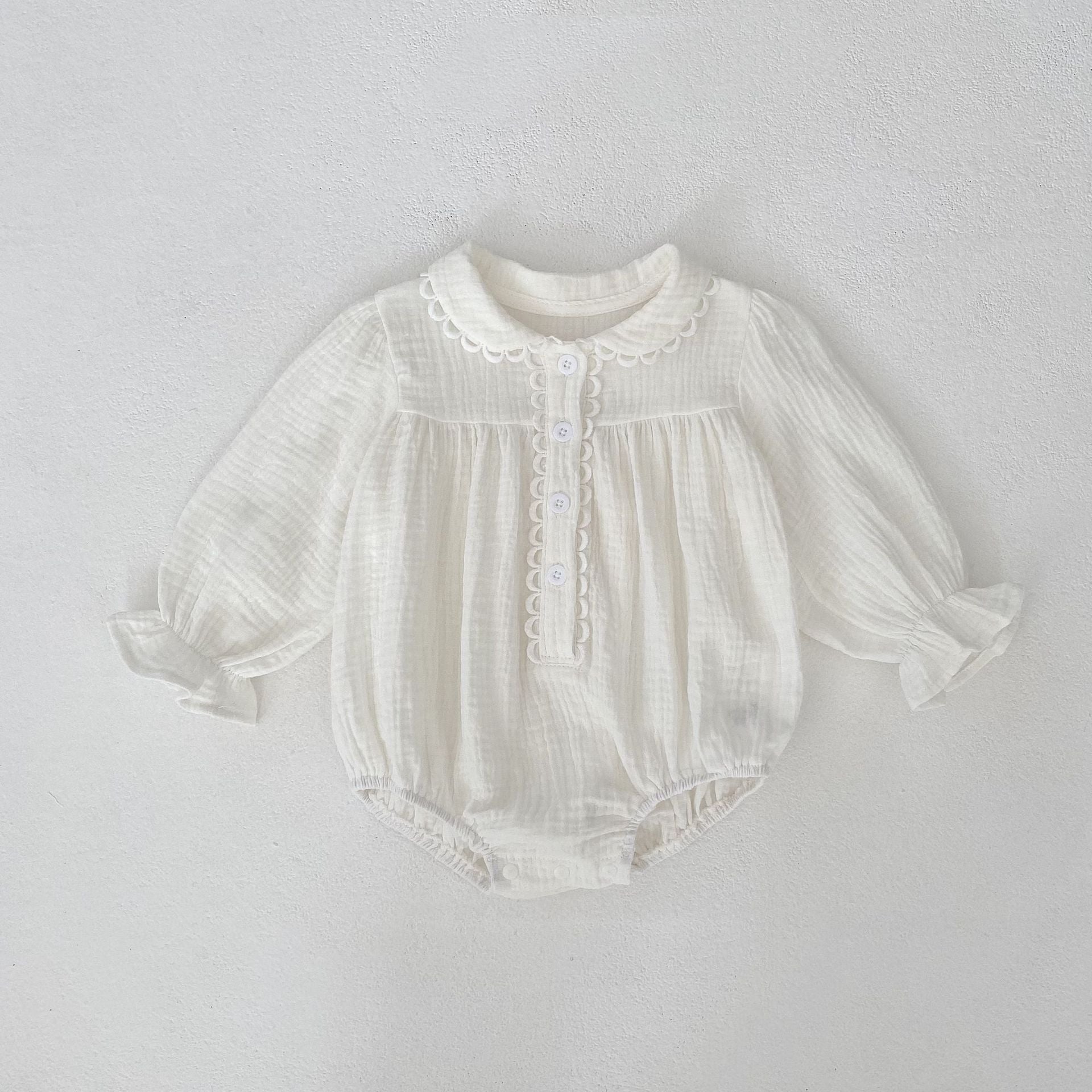 【BABY】ビックカラーホワイトロンパース