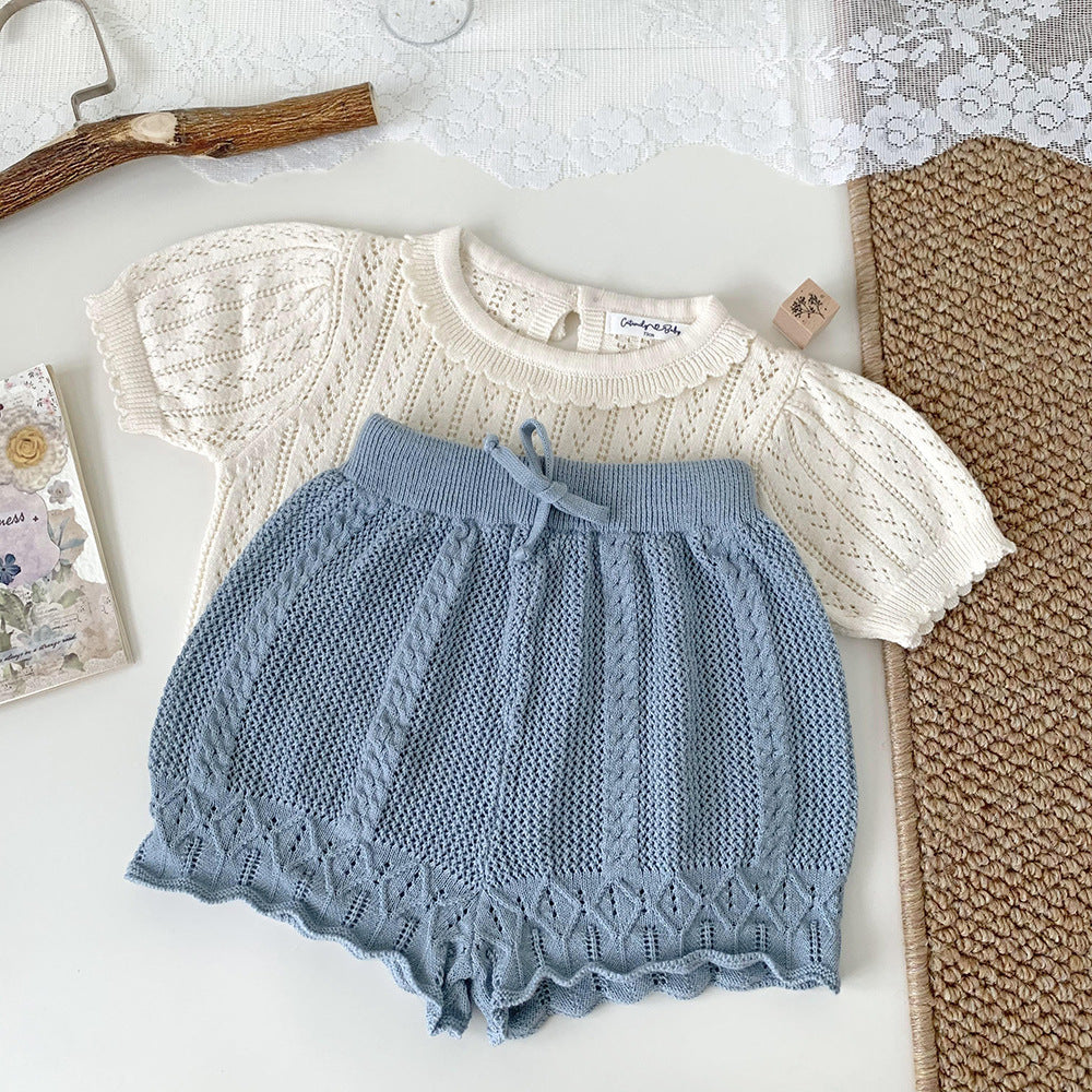 【BABY】ガーリー編みニットショートブルマ CawaKomostore