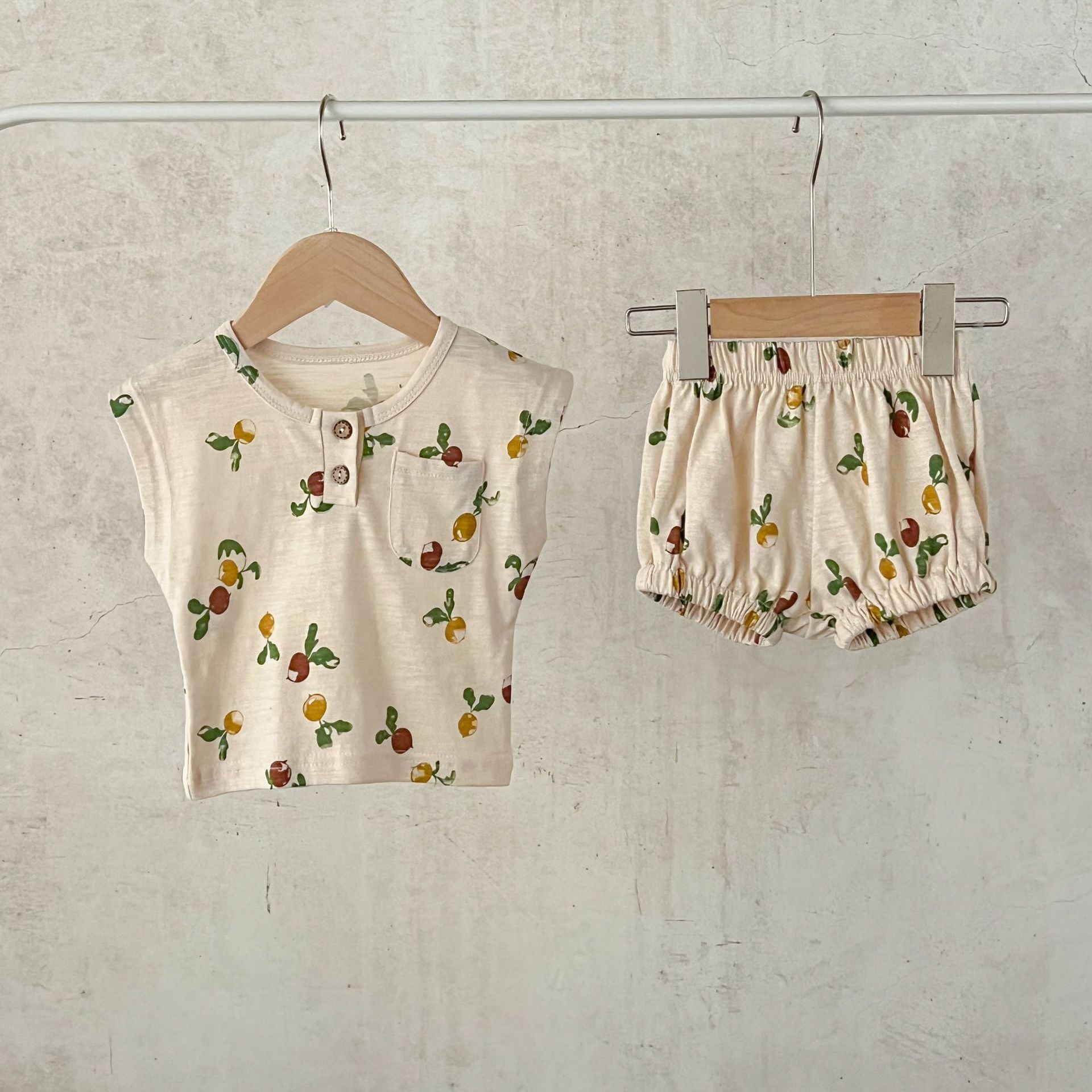 【BABY】夏新作柔らかレトロ柄セットアップ CawaKomostore
