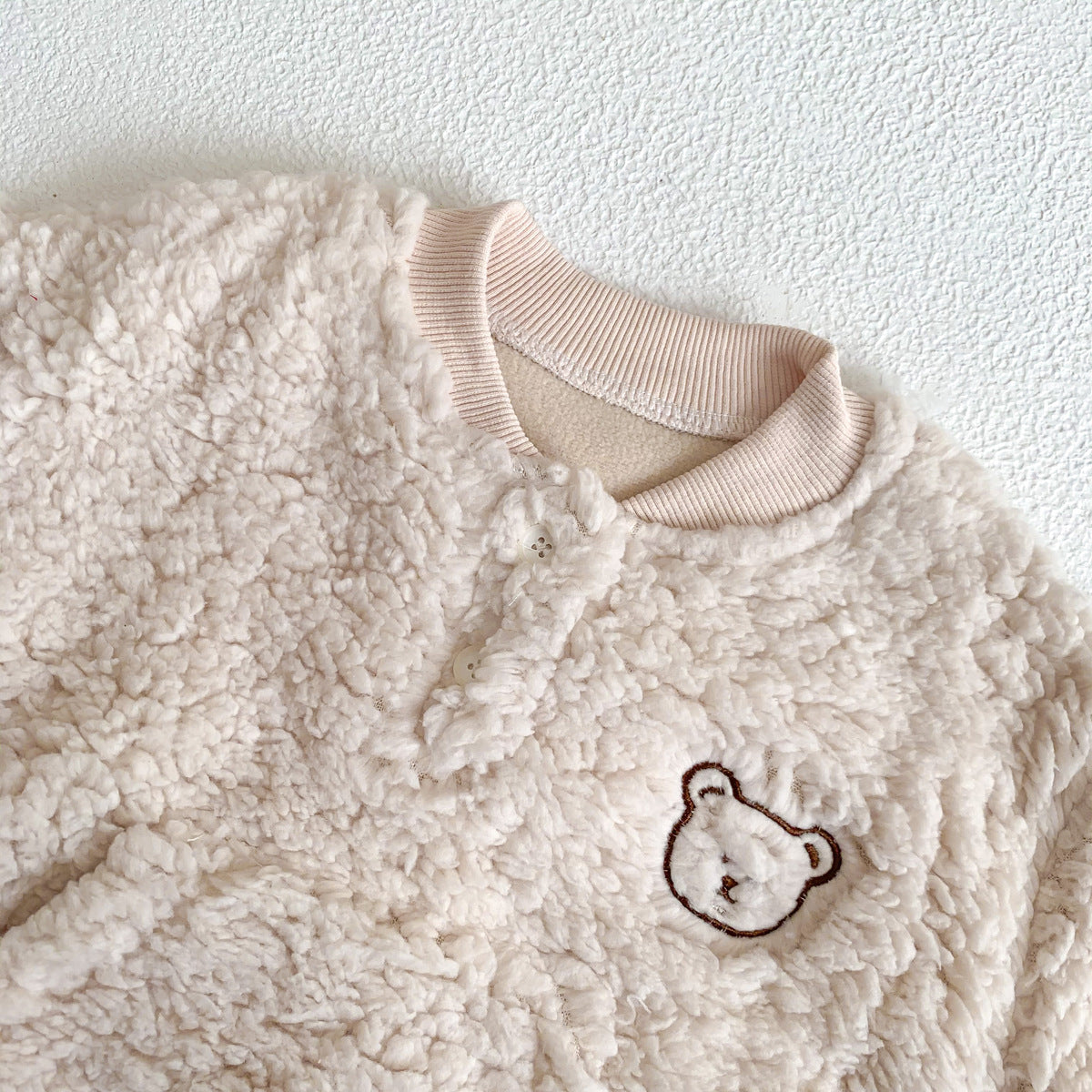 【BABY】 2color モコモコ ロンパースくま耳ボンネット