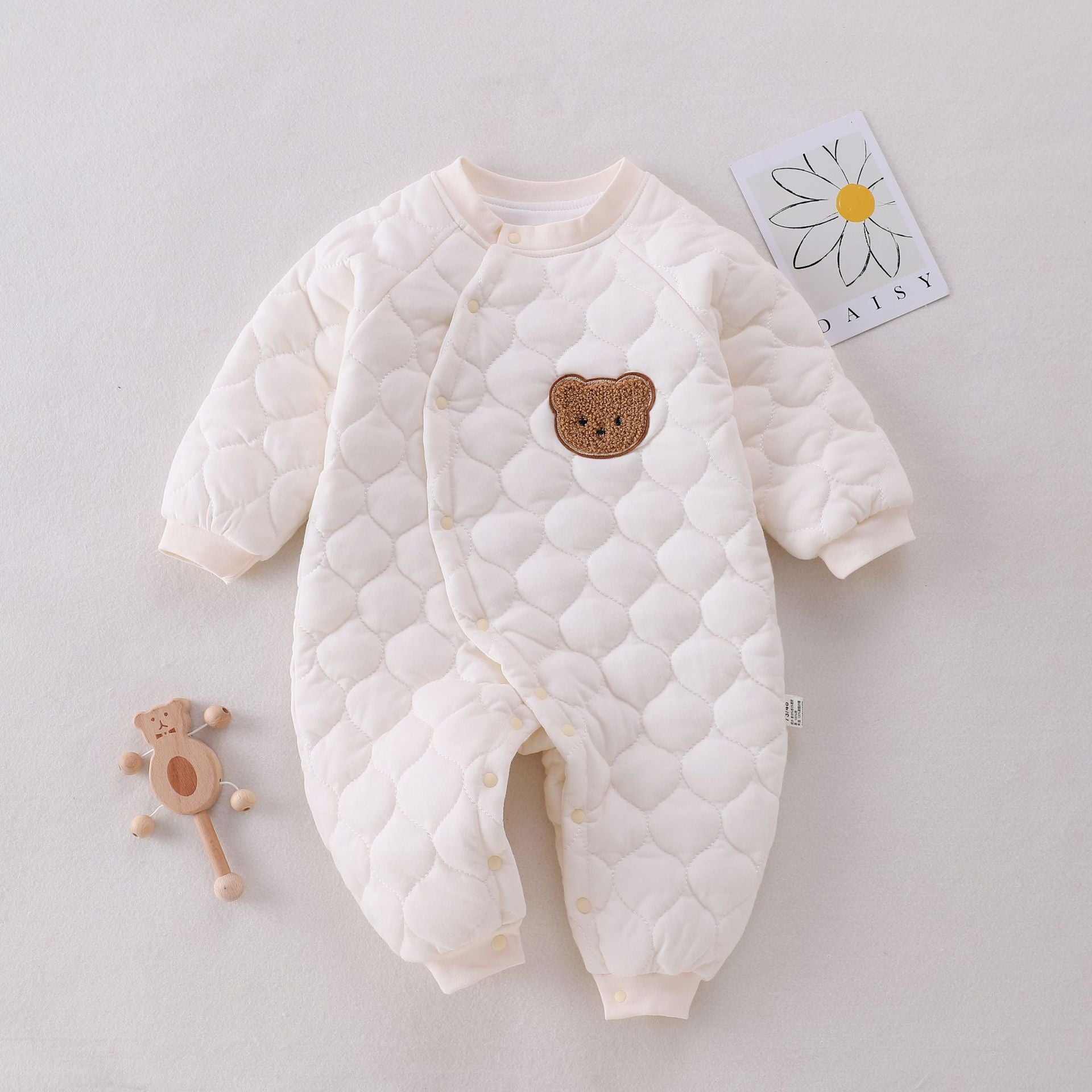 【BABY】くま柄キルティングカバーオールアウター