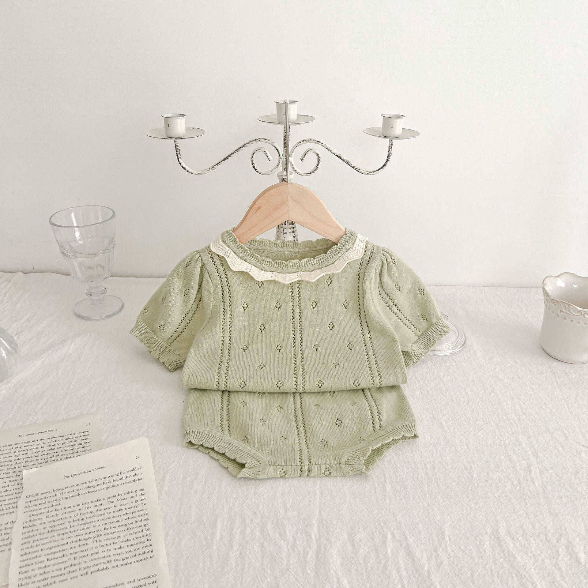 【BABY】透かし編みニットセットアップ CawaKomostore