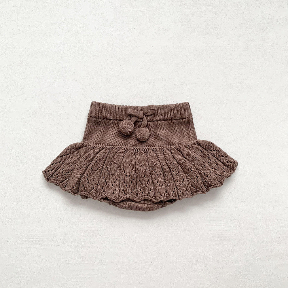 【BABY】ポンポンリボンニットフリルブルマ CawaKomostore