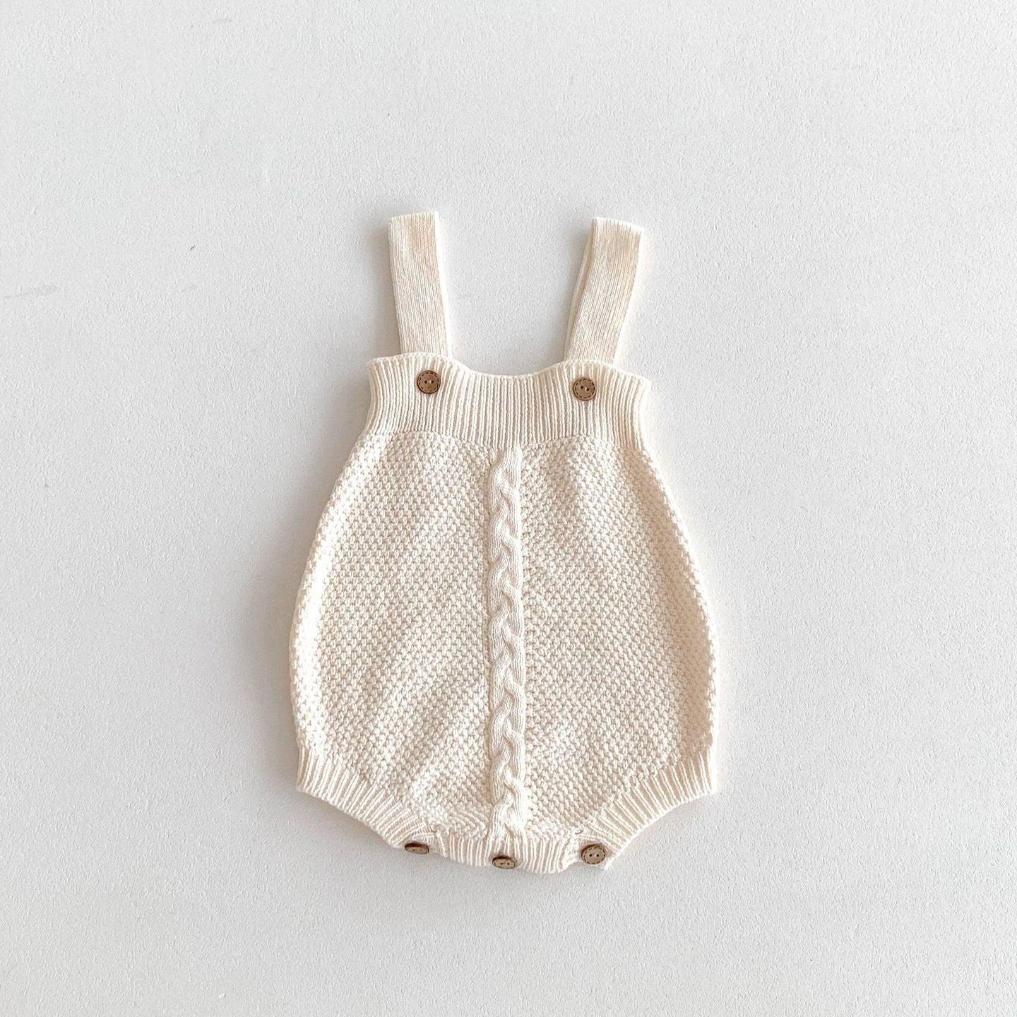 【BABY】 ケーブル編みデザインワンカラーセットアップ