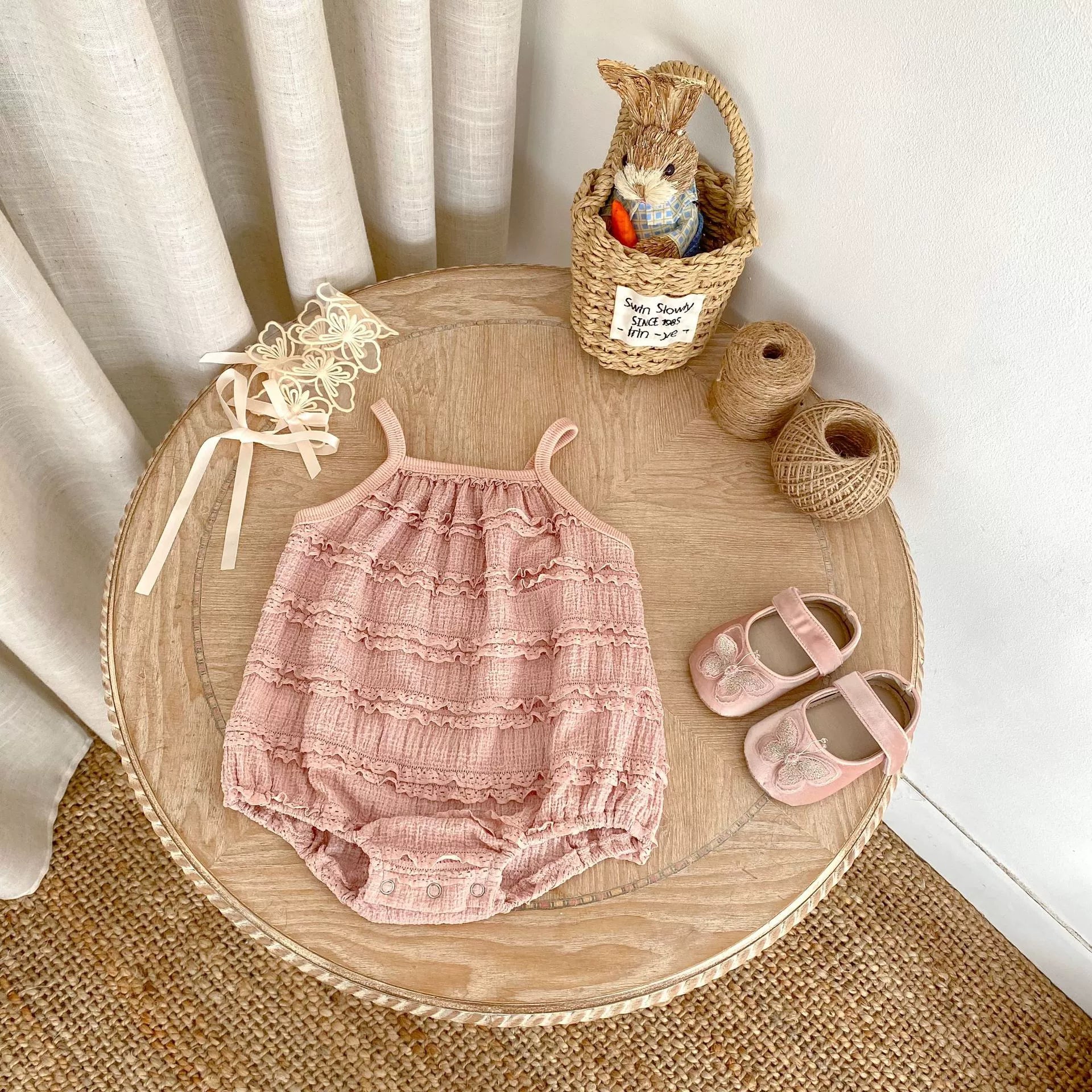【BABY】ピンクフリルサマーロンパース🎀