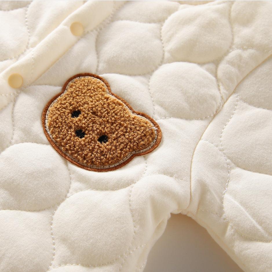 【BABY】くま柄キルティングカバーオールアウター