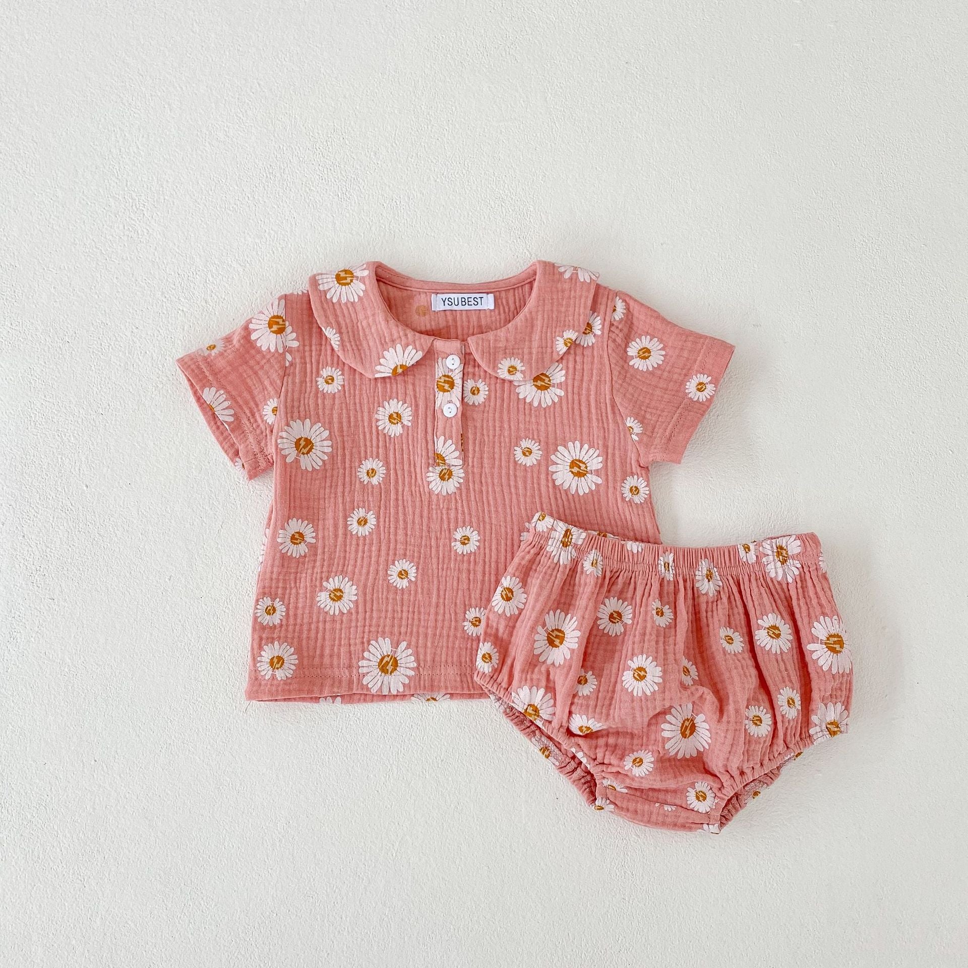【BABY】ガーゼ生地デイジー総柄セットアップ CawaKomostore