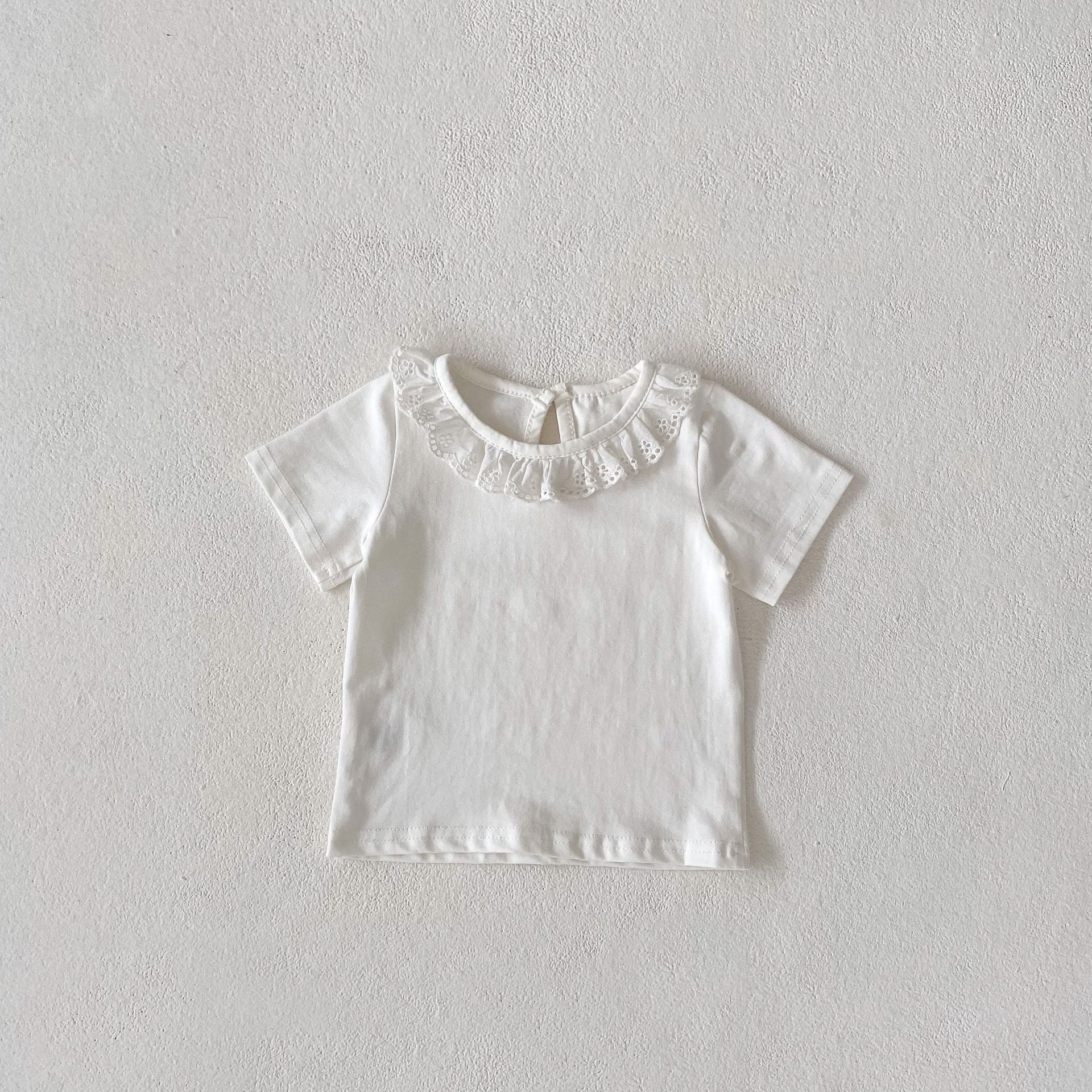 【BABY】穴あきレースフリルカラーホワイトブラウス CawaKomostore