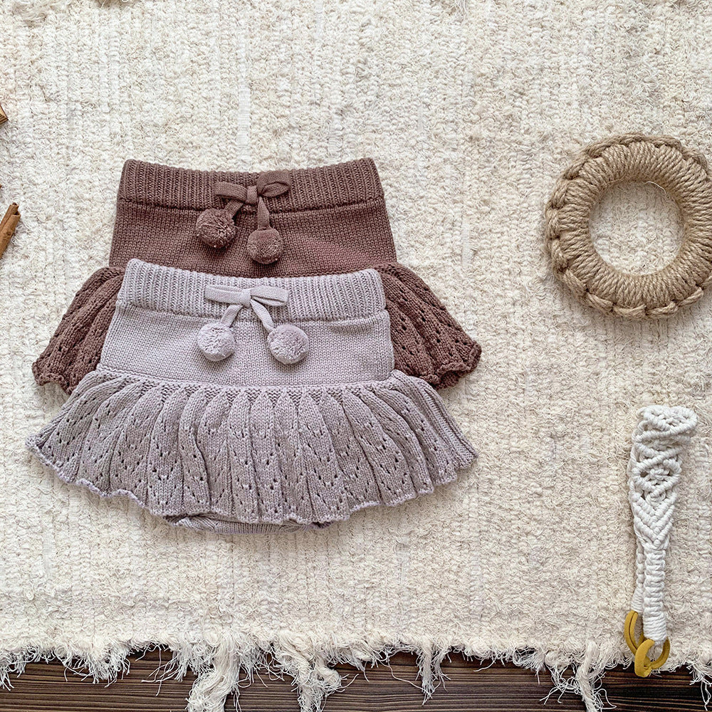【BABY】ポンポンリボンニットフリルブルマ CawaKomostore