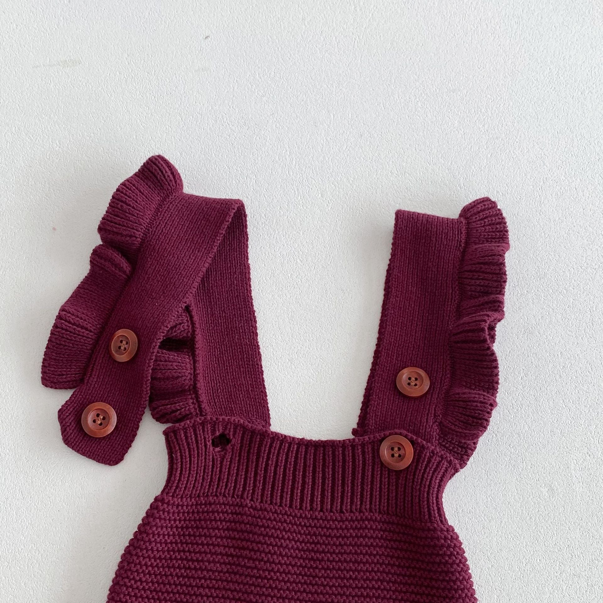 【BABY】3colorsフリルデザインニットサロペット CawaKomostore