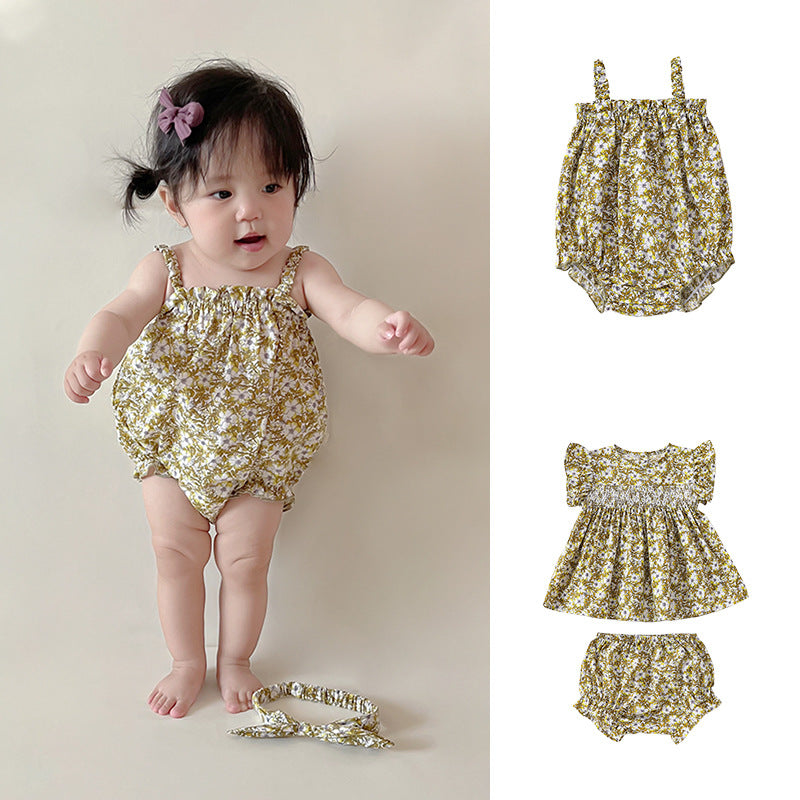【BABY】グリーン花柄 サロペット / セットアップ CawaKomostore