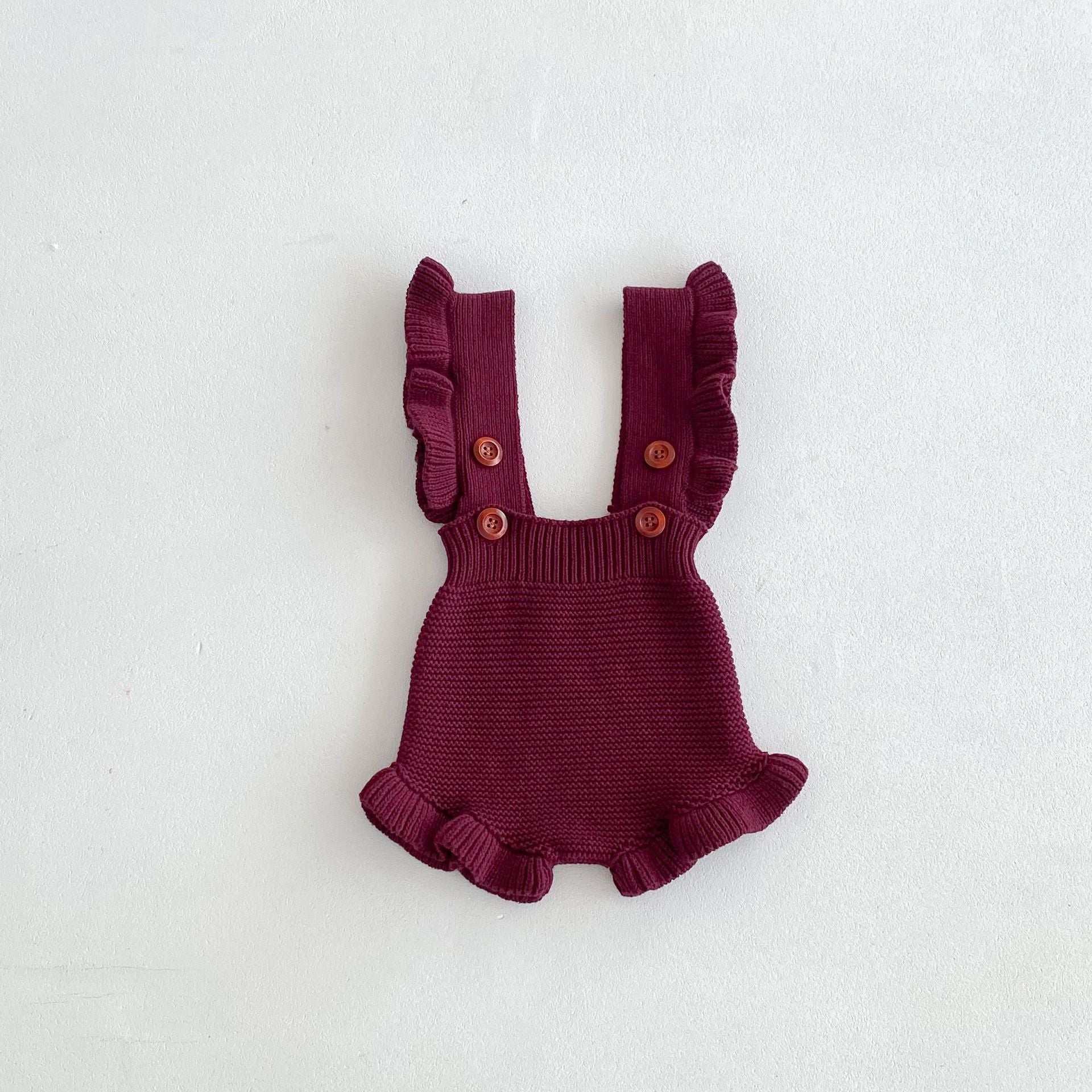 【BABY】3colorsフリルデザインニットサロペット CawaKomostore