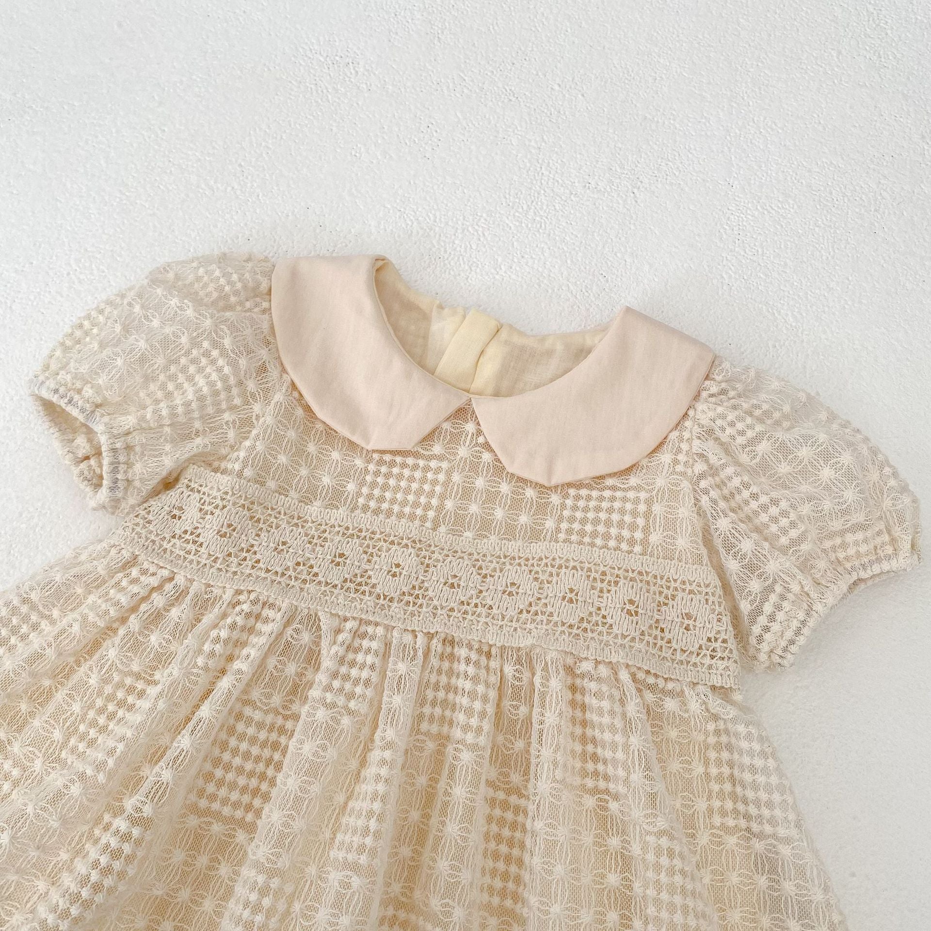 【GIRL】レース刺繍 襟ワンピース