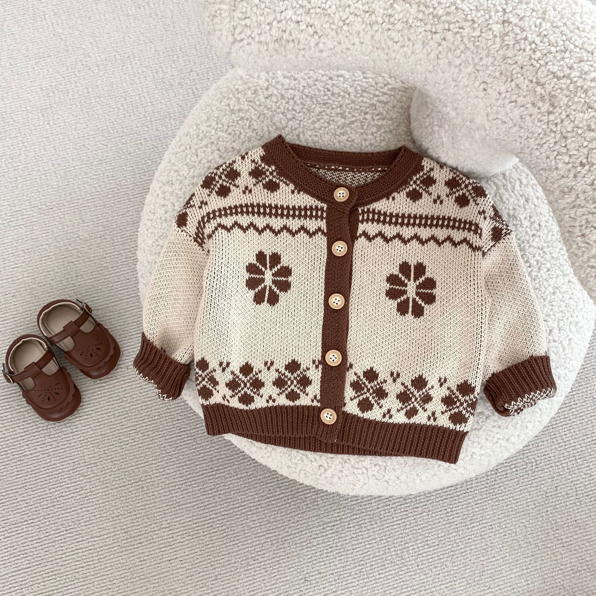 【BABY】 フラワーニットカーディガン・🌸