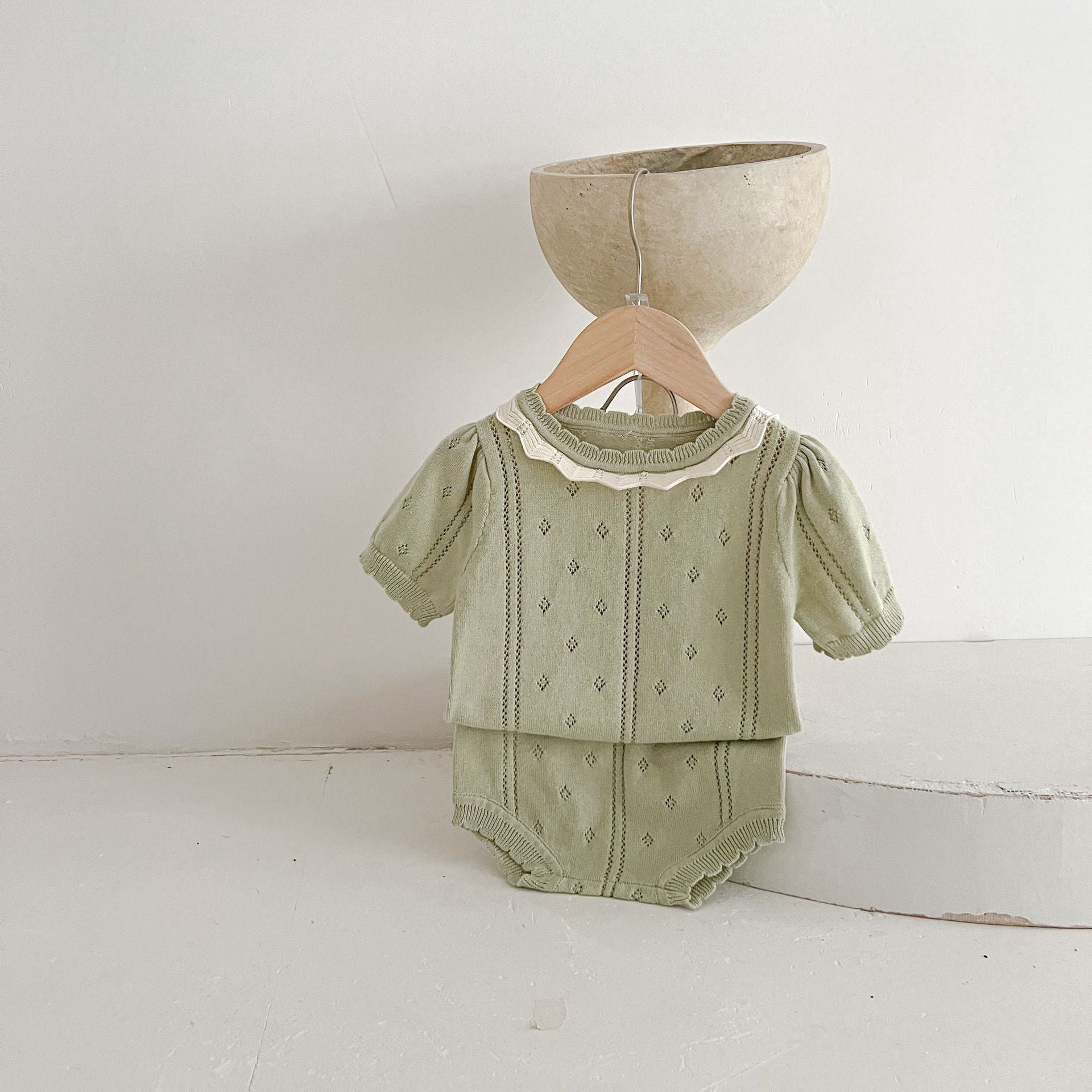 【BABY】透かし編みニットセットアップ CawaKomostore