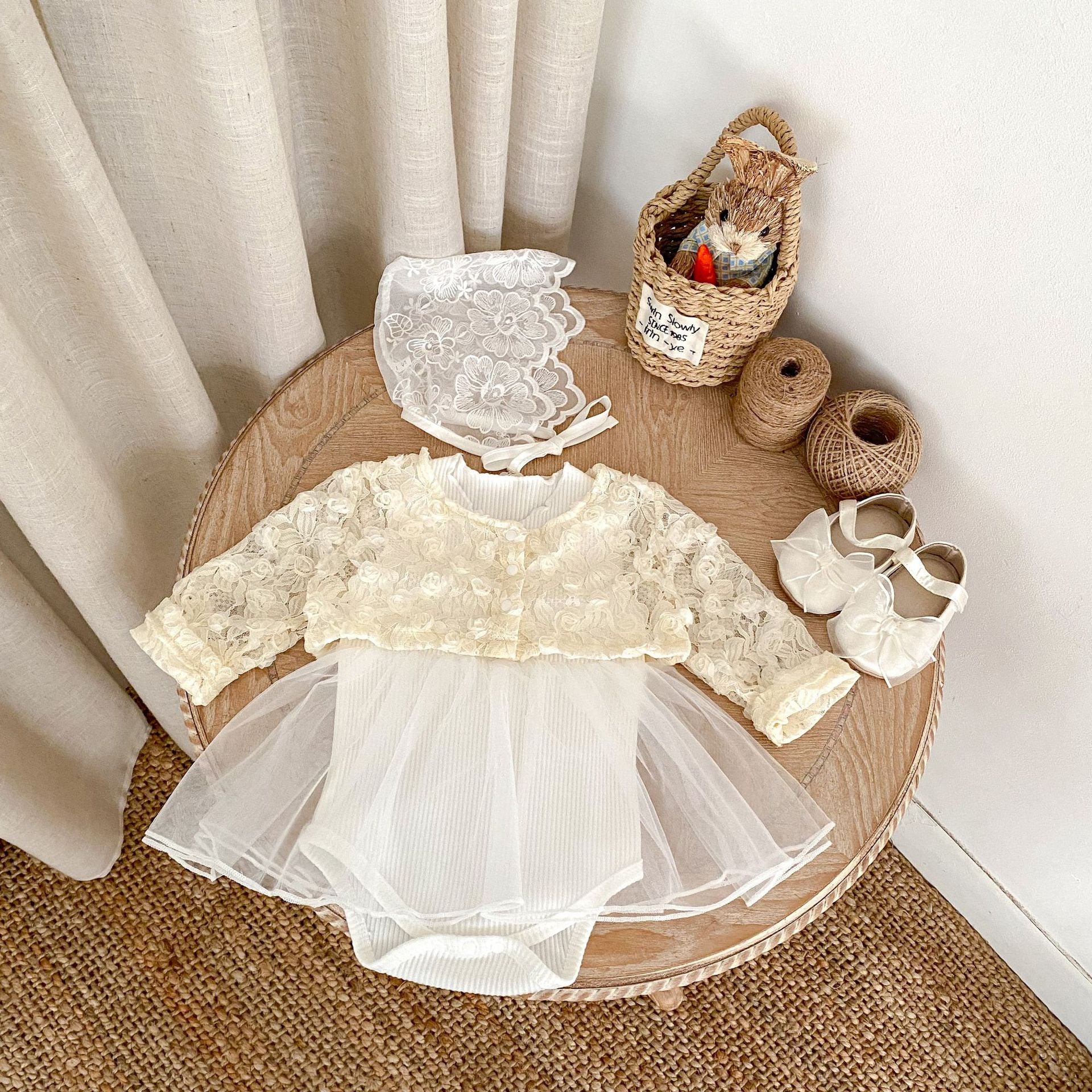 【BABY】花刺繍柄チュールセットアップ