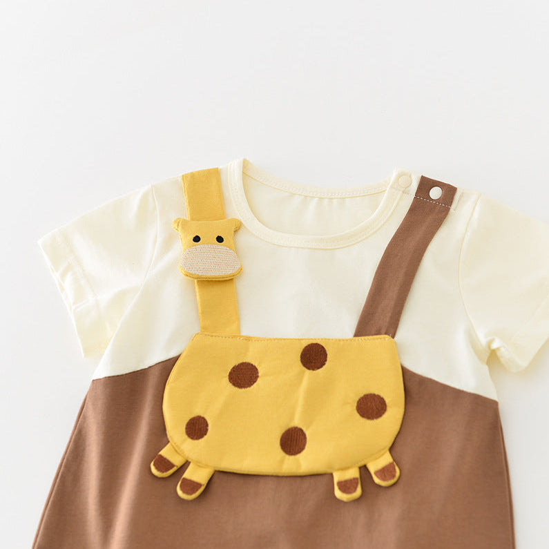 【BABY】キリンのサロペット風ロンパース🦒
