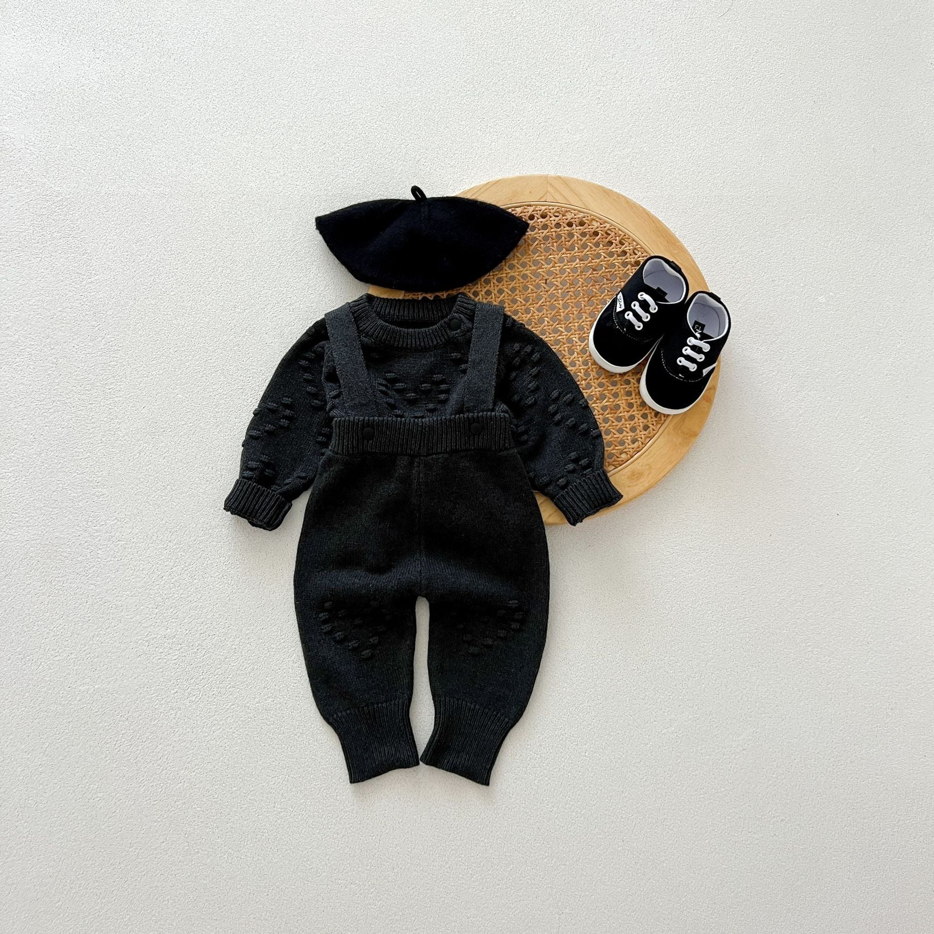 【BABY】ワンカラーポンポンtops / overalls - CawaKomostore