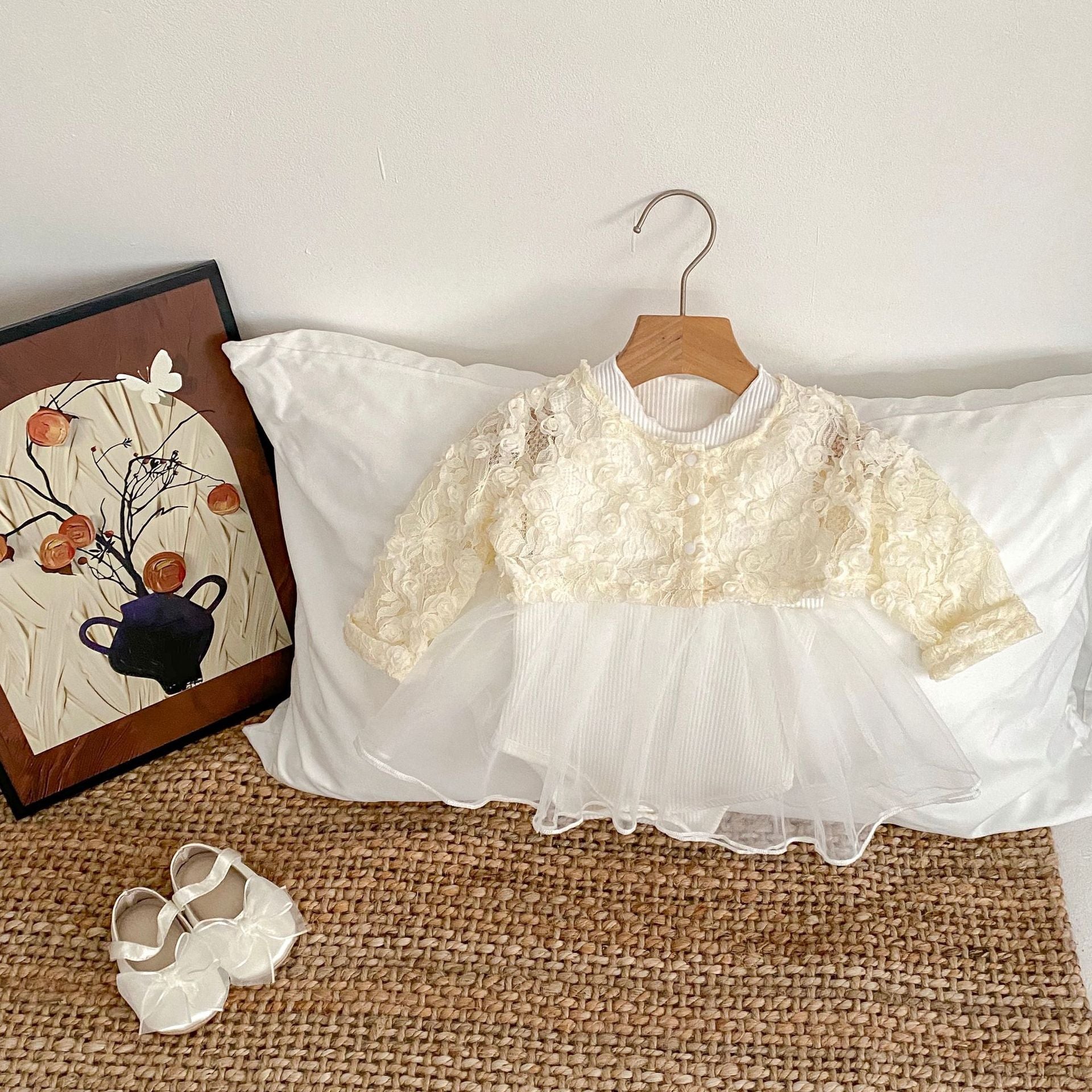 【BABY】花刺繍柄チュールセットアップ