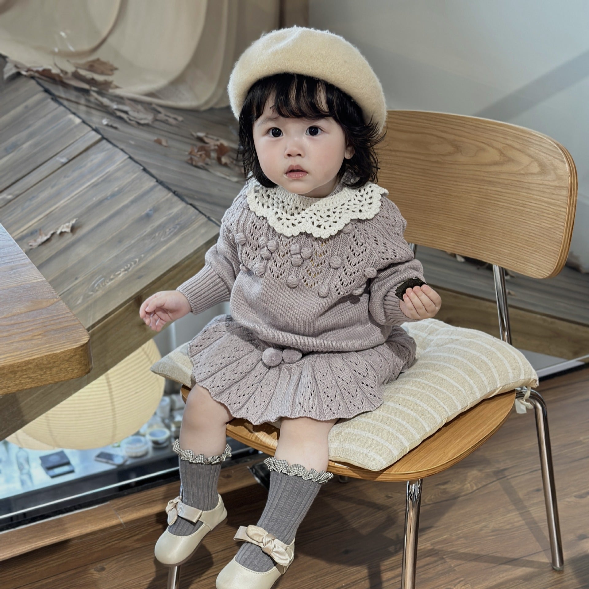 【BABY】ポンポンリボンニットフリルブルマ CawaKomostore
