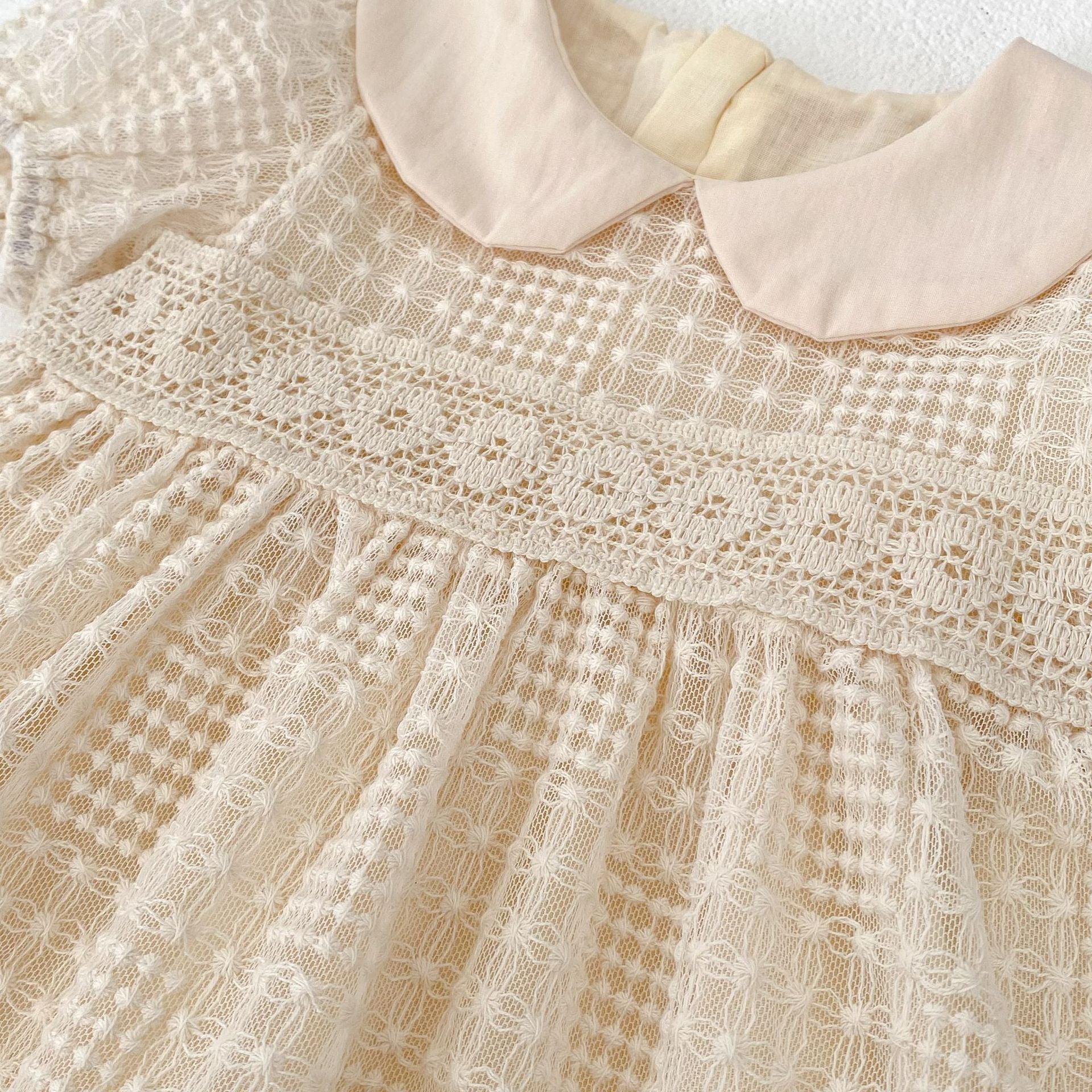 【GIRL】レース刺繍 襟ワンピース