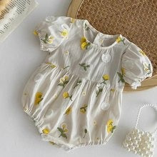 【BABY】SUMMERひまわり 刺繍ロンパース