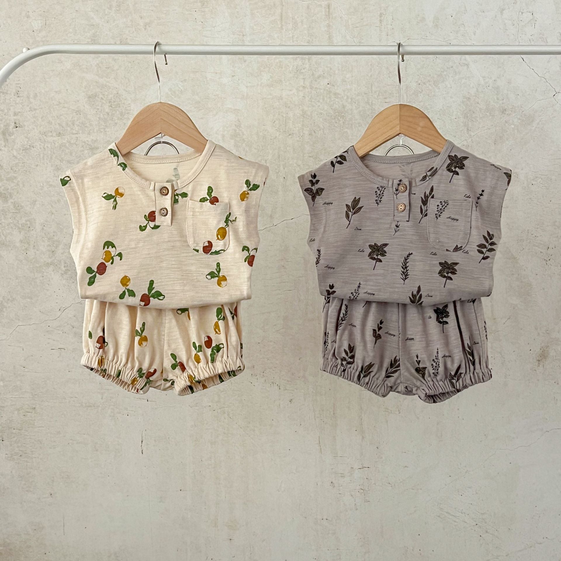 【BABY】夏新作柔らかレトロ柄セットアップ CawaKomostore