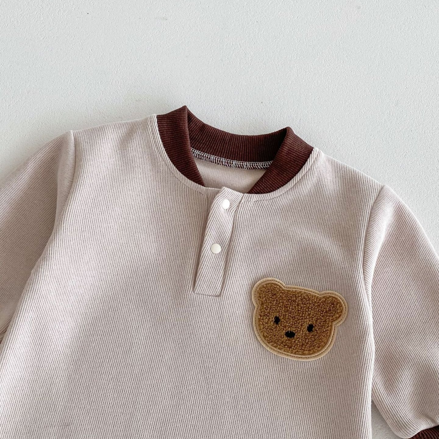 【BABY】熊スウェットロンパース