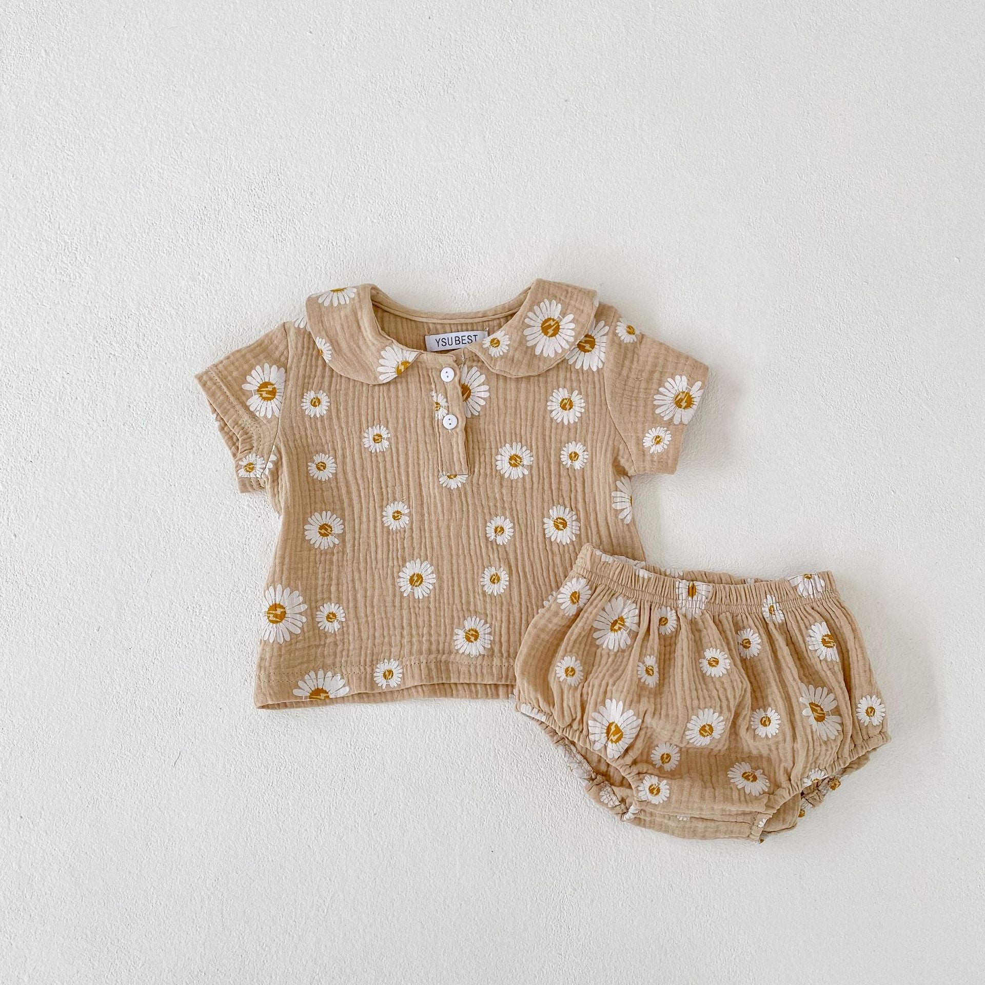 【BABY】ガーゼ生地デイジー総柄セットアップ CawaKomostore