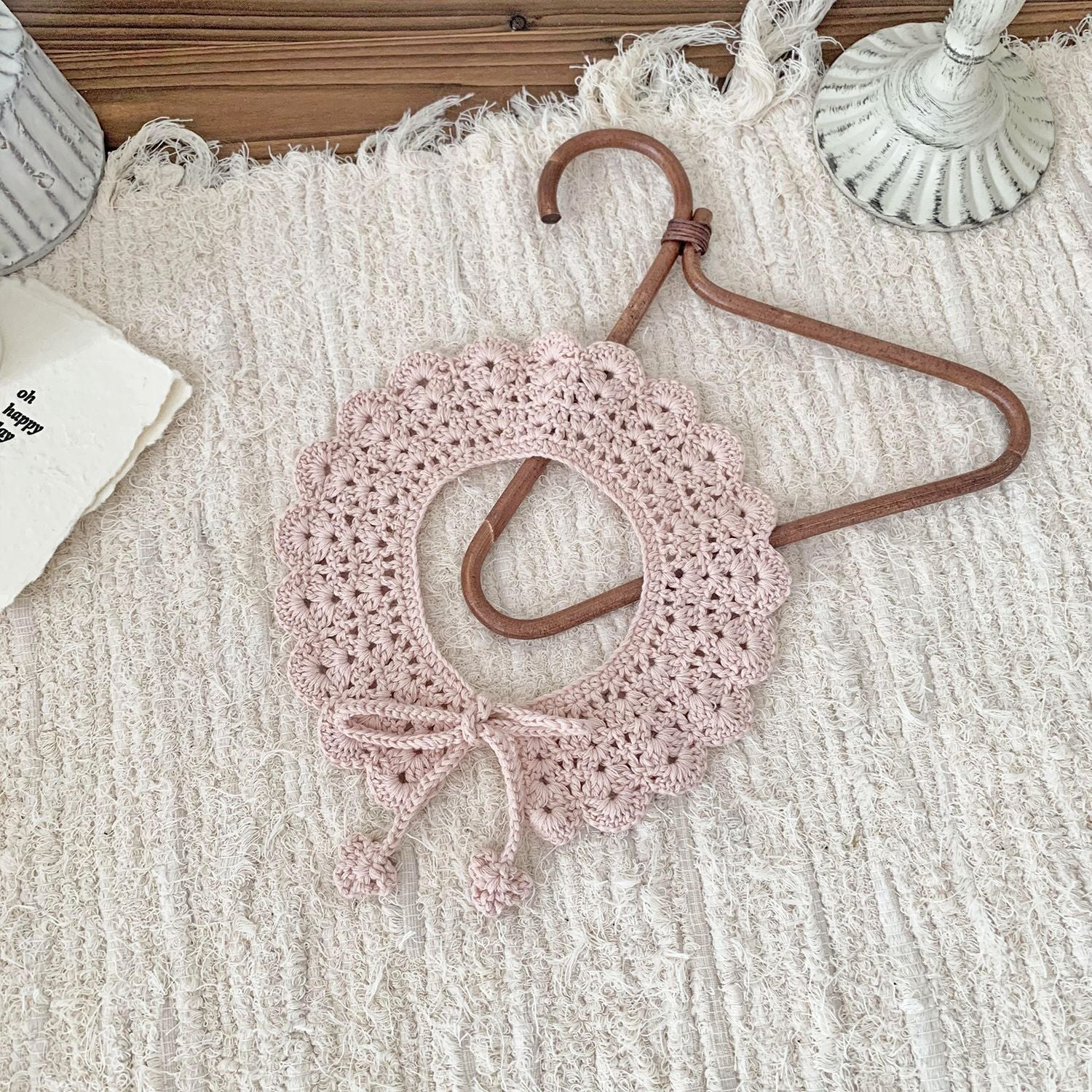 【バッグ】透かし編みつけ襟💕