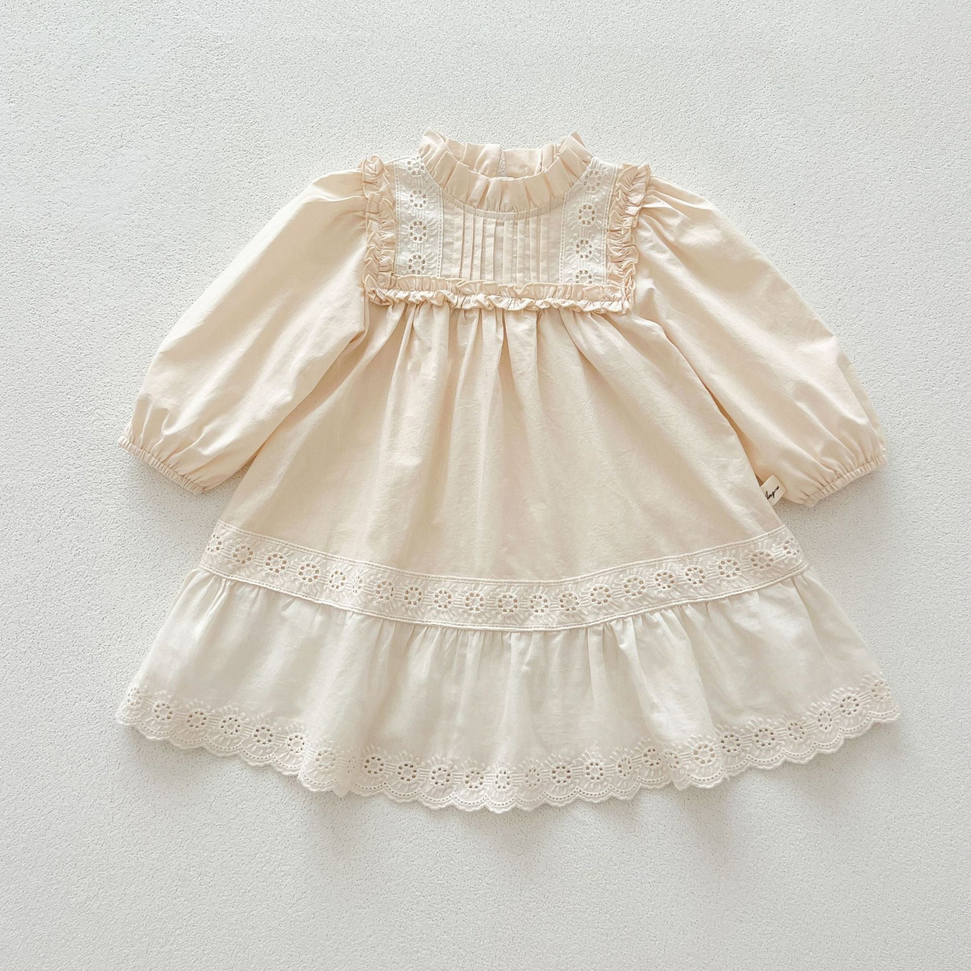 【BABY】アイボリースクエアフリルレースワンピース
