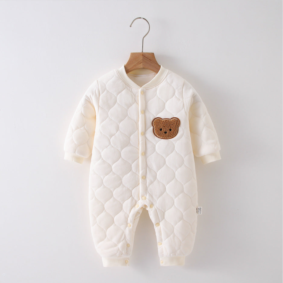 【BABY】くま柄キルティングカバーオールアウター