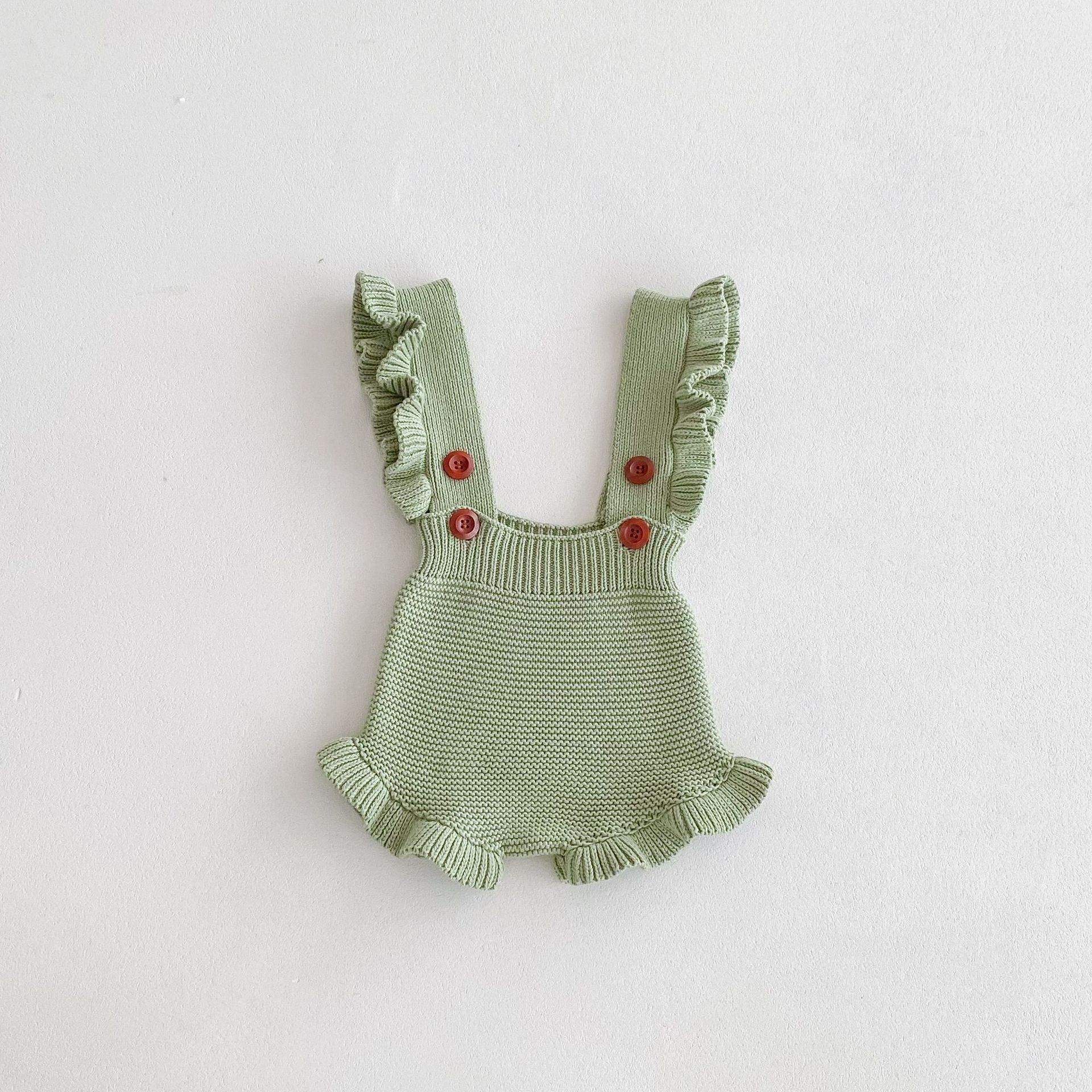 【BABY】3colorsフリルデザインニットサロペット CawaKomostore
