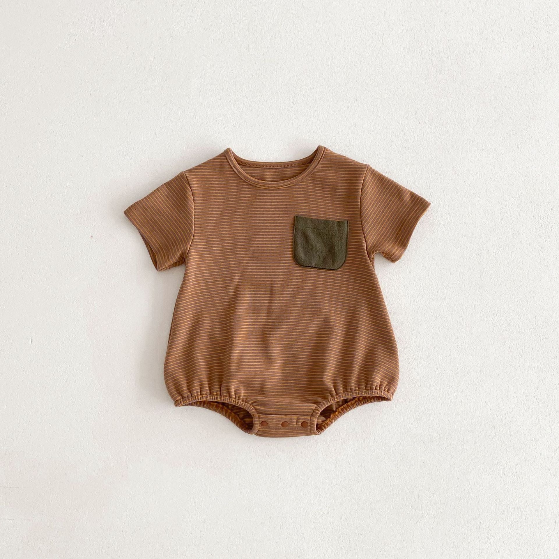 【BABY】ボーダーロンパース / Ｔシャツ＆サロペット セットアップ CawaKomostore