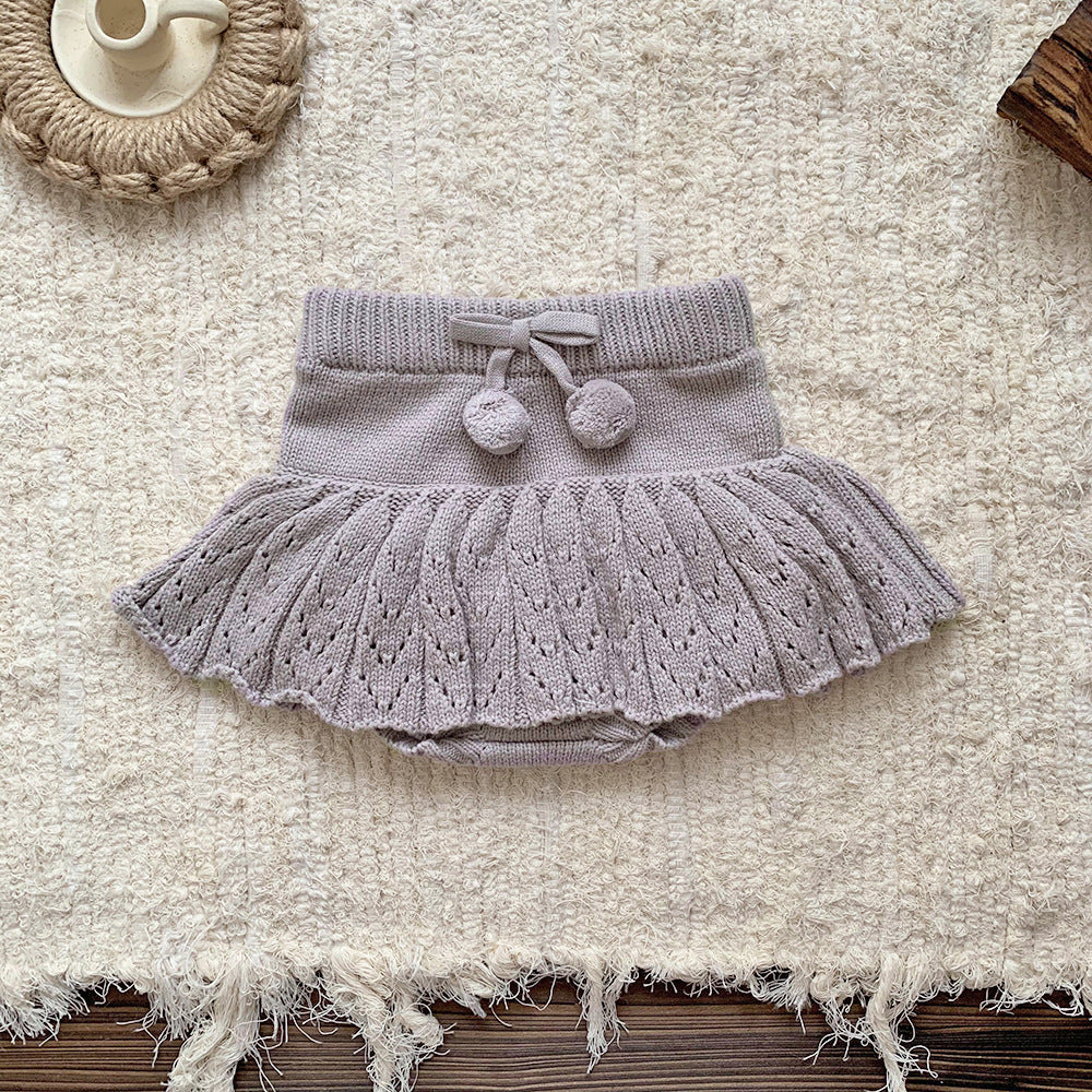 【BABY】ポンポンリボンニットフリルブルマ CawaKomostore