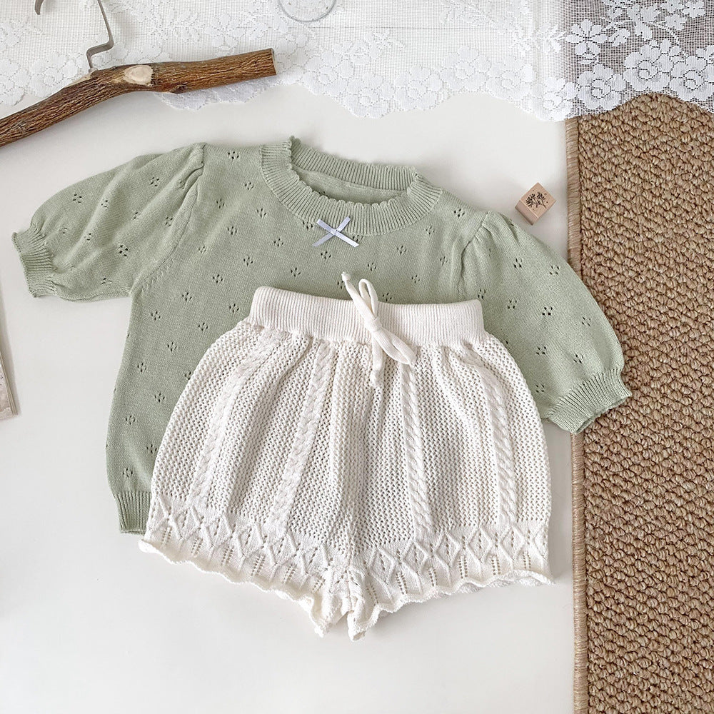 【BABY】ガーリー編みニットショートブルマ CawaKomostore