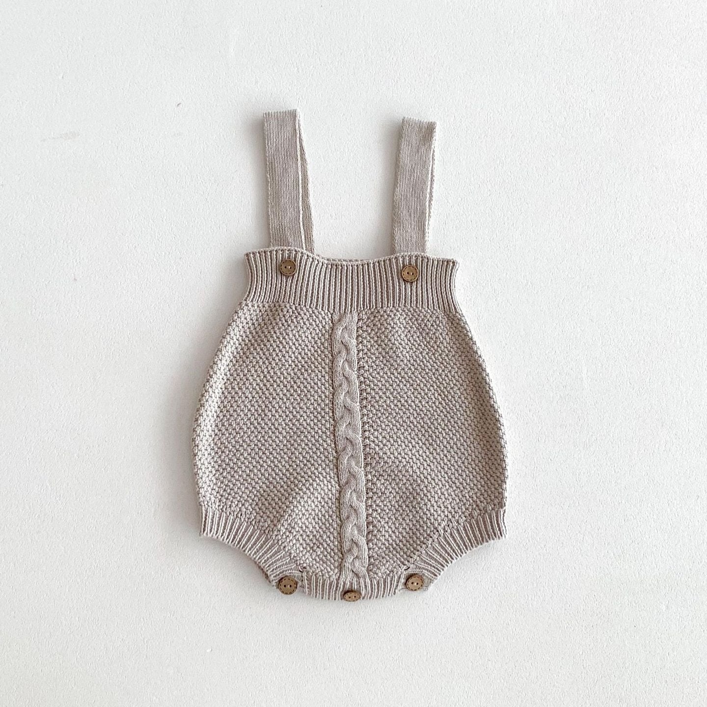 【BABY】 ケーブル編みデザインワンカラーセットアップ