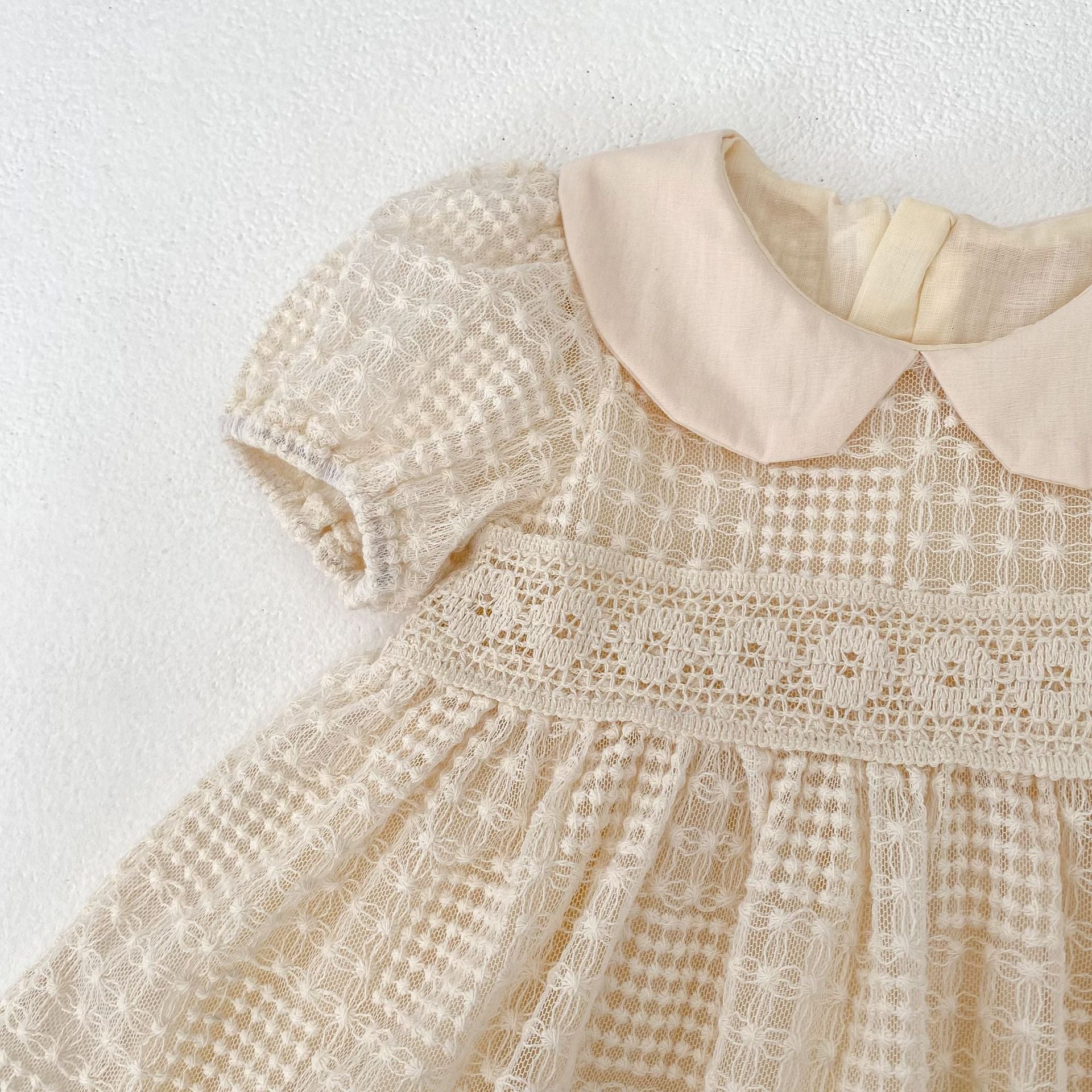 【GIRL】レース刺繍 襟ワンピース