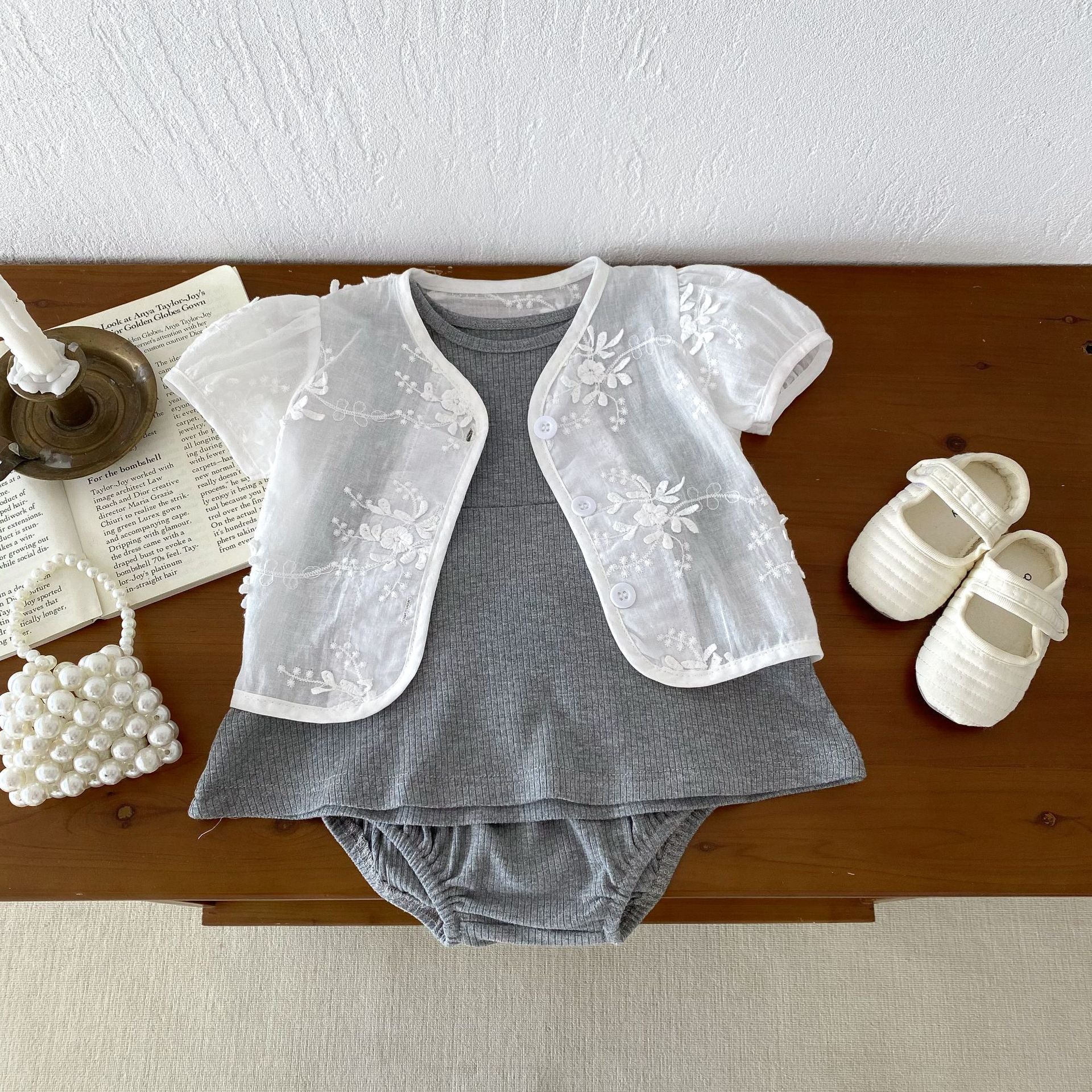 【BABY】リブ生地ノースリーブトップス&ブルマセットアップ CawaKomostore