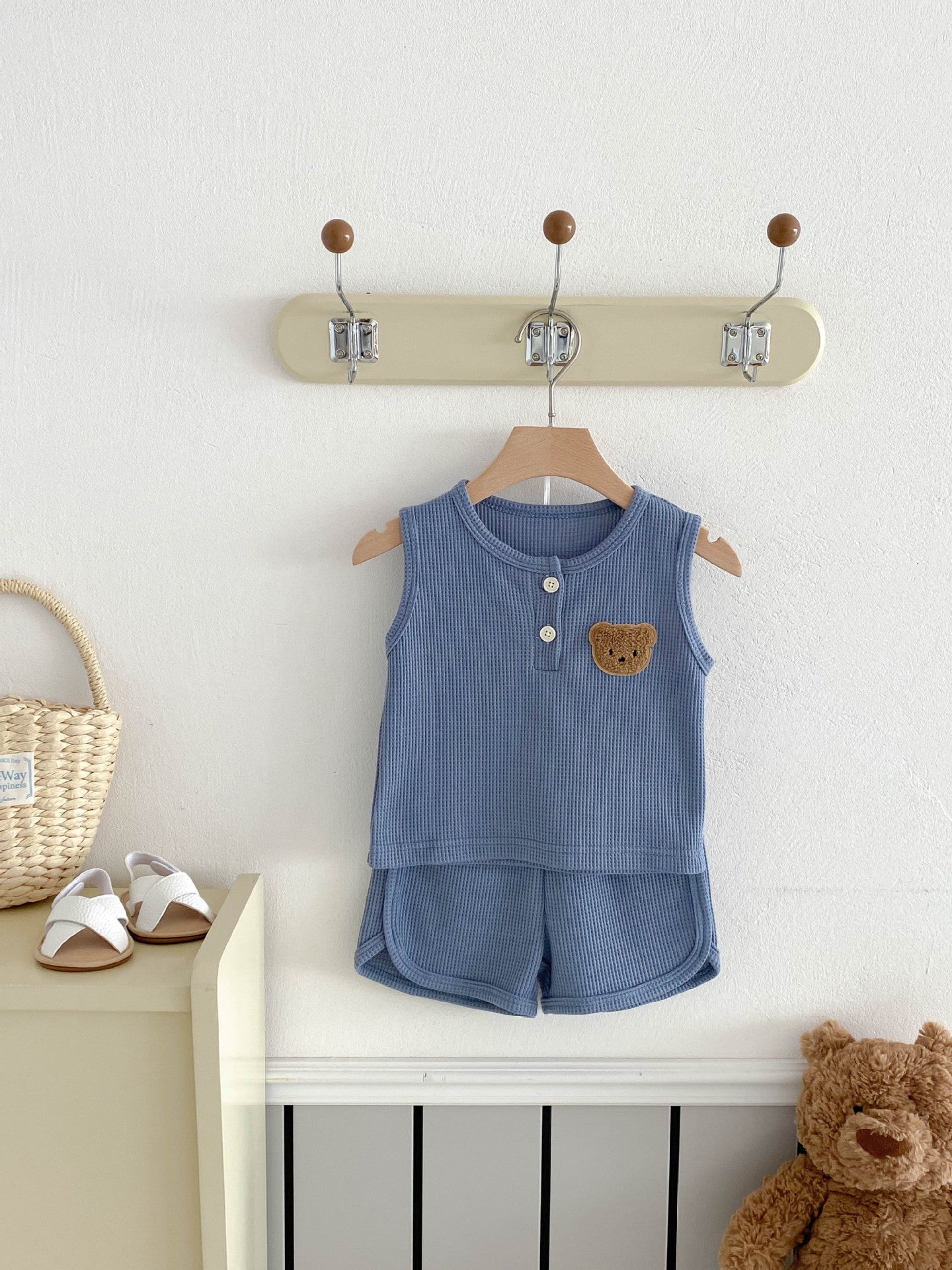 【BABY】クマ刺繡カジュアルセットアップ