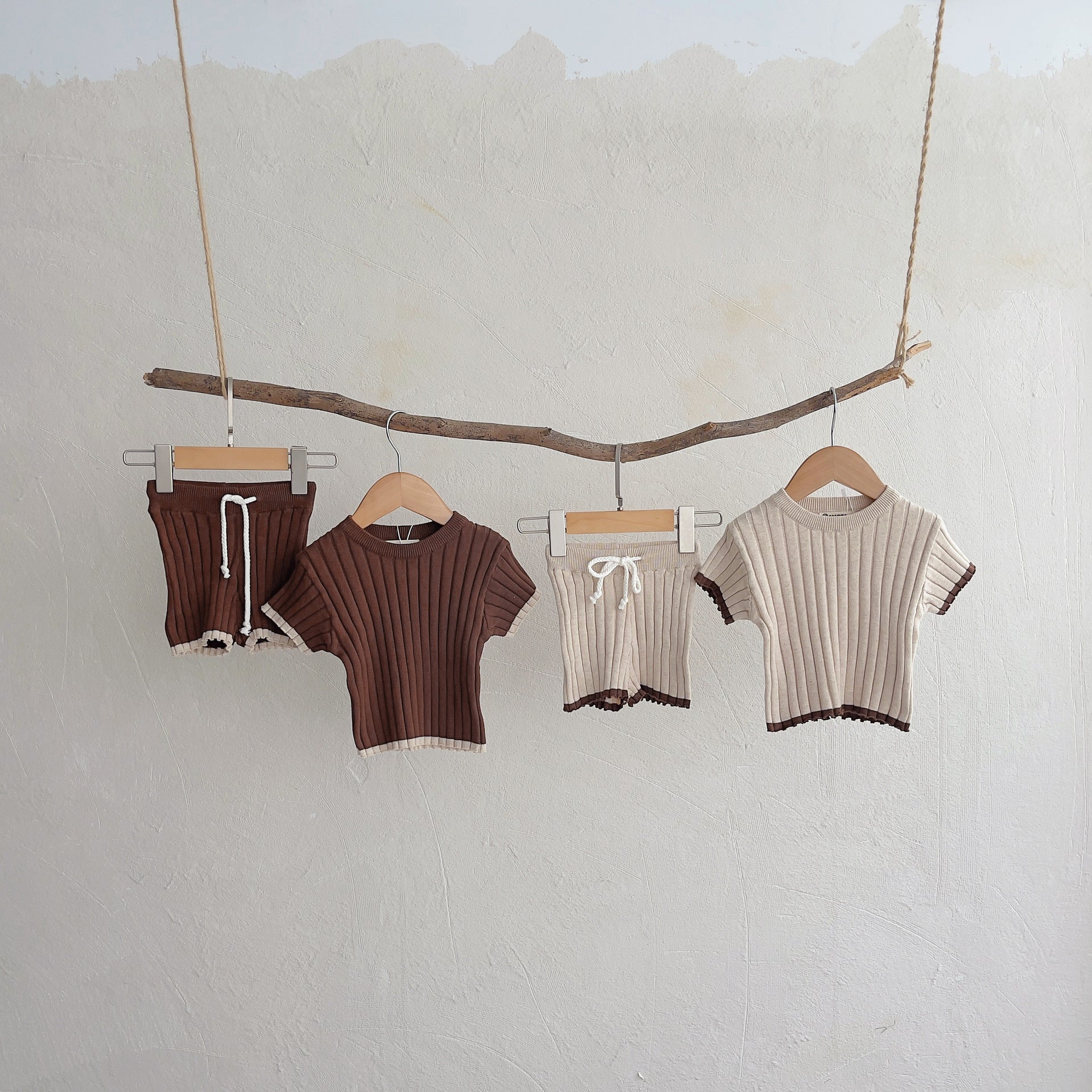 【BABY】 ナチュラルニットリブセットアップ CawaKomostore