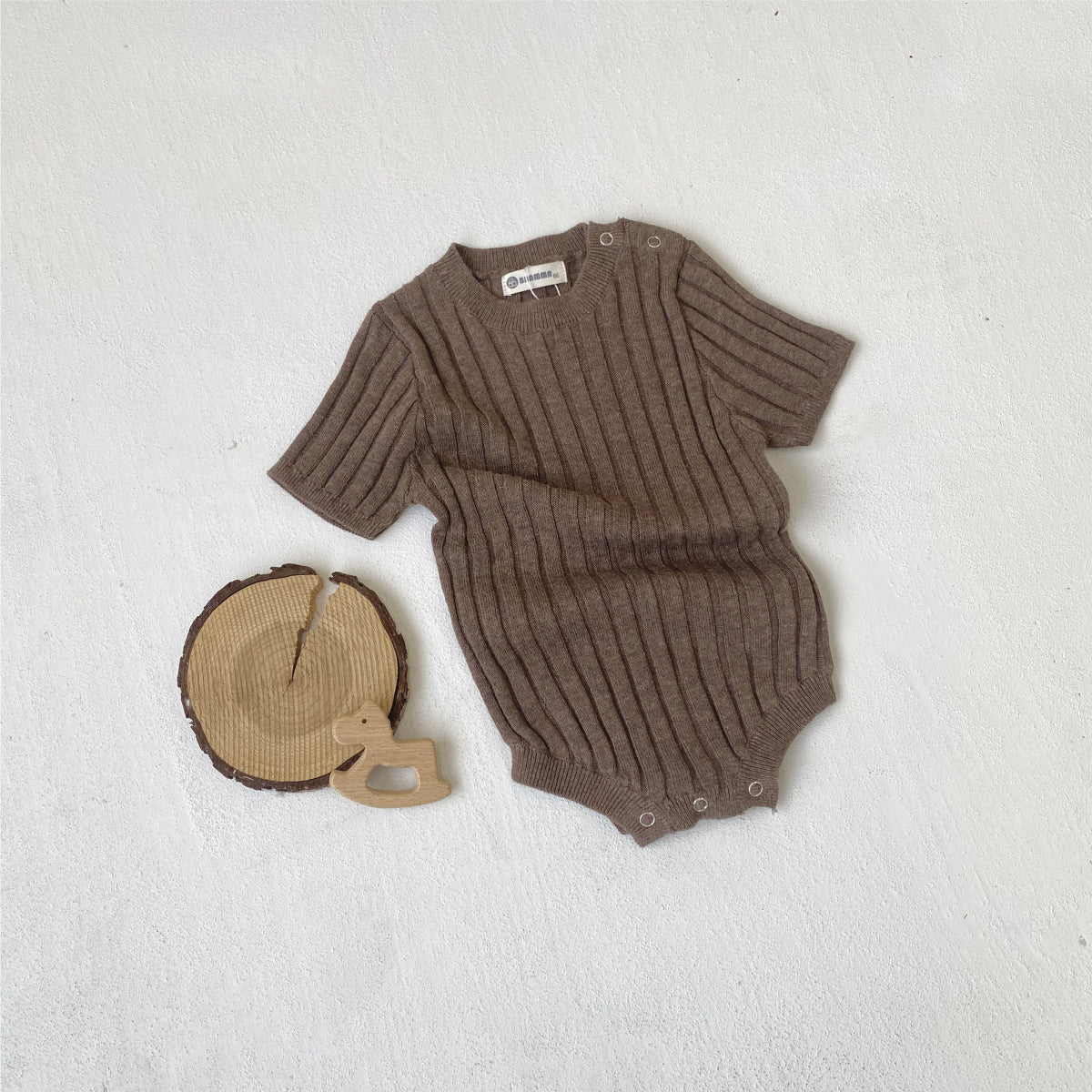 【BABY】ナチュラルカラーリブロンパース
