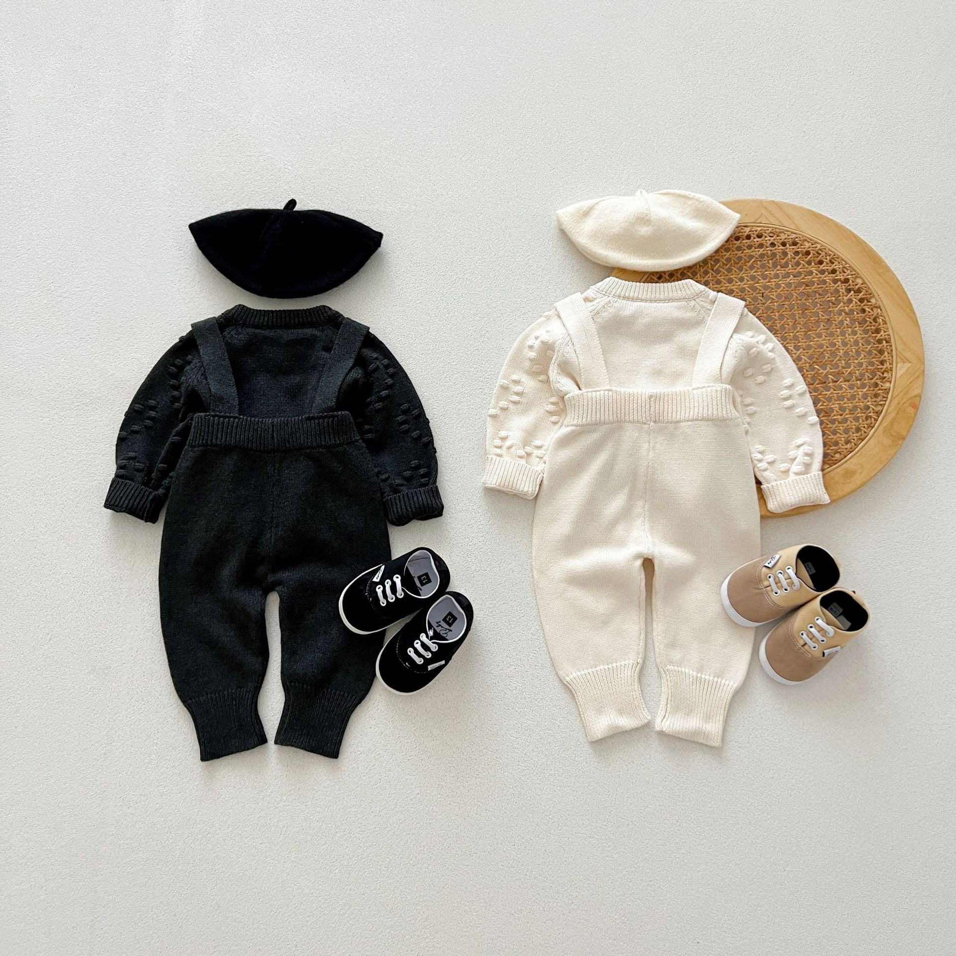 【BABY】ワンカラーポンポンtops / overalls - CawaKomostore