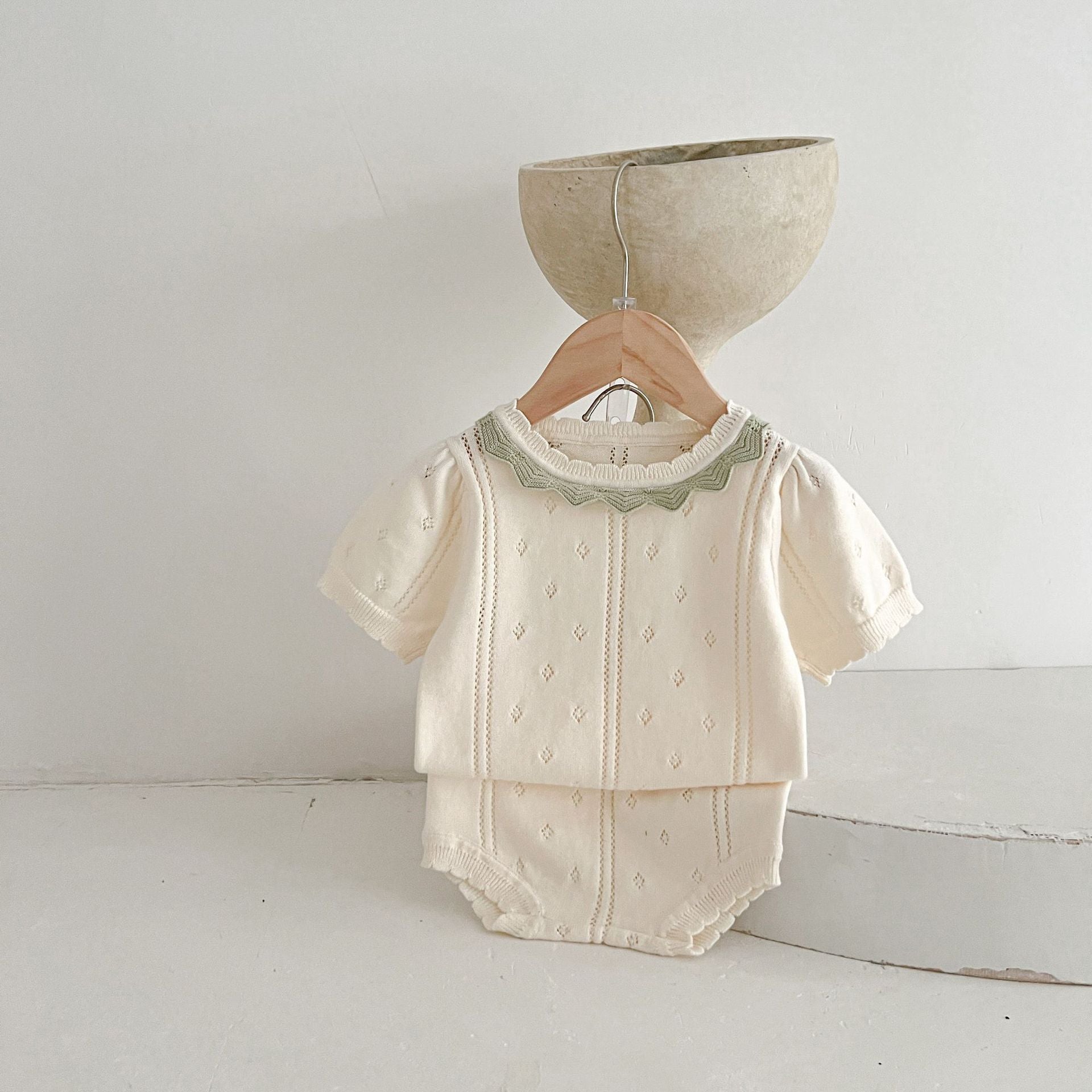 【BABY】透かし編みニットセットアップ CawaKomostore