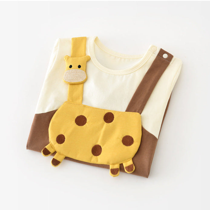 【BABY】キリンのサロペット風ロンパース🦒