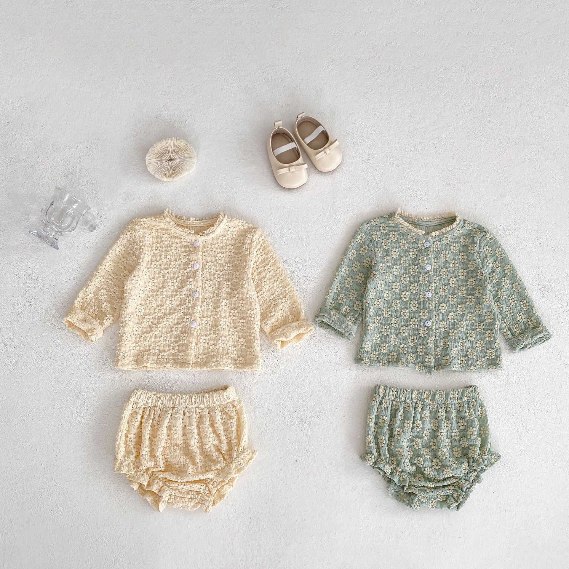 【BABY】デイジーデザインレースカラーセットアップ CawaKomostore