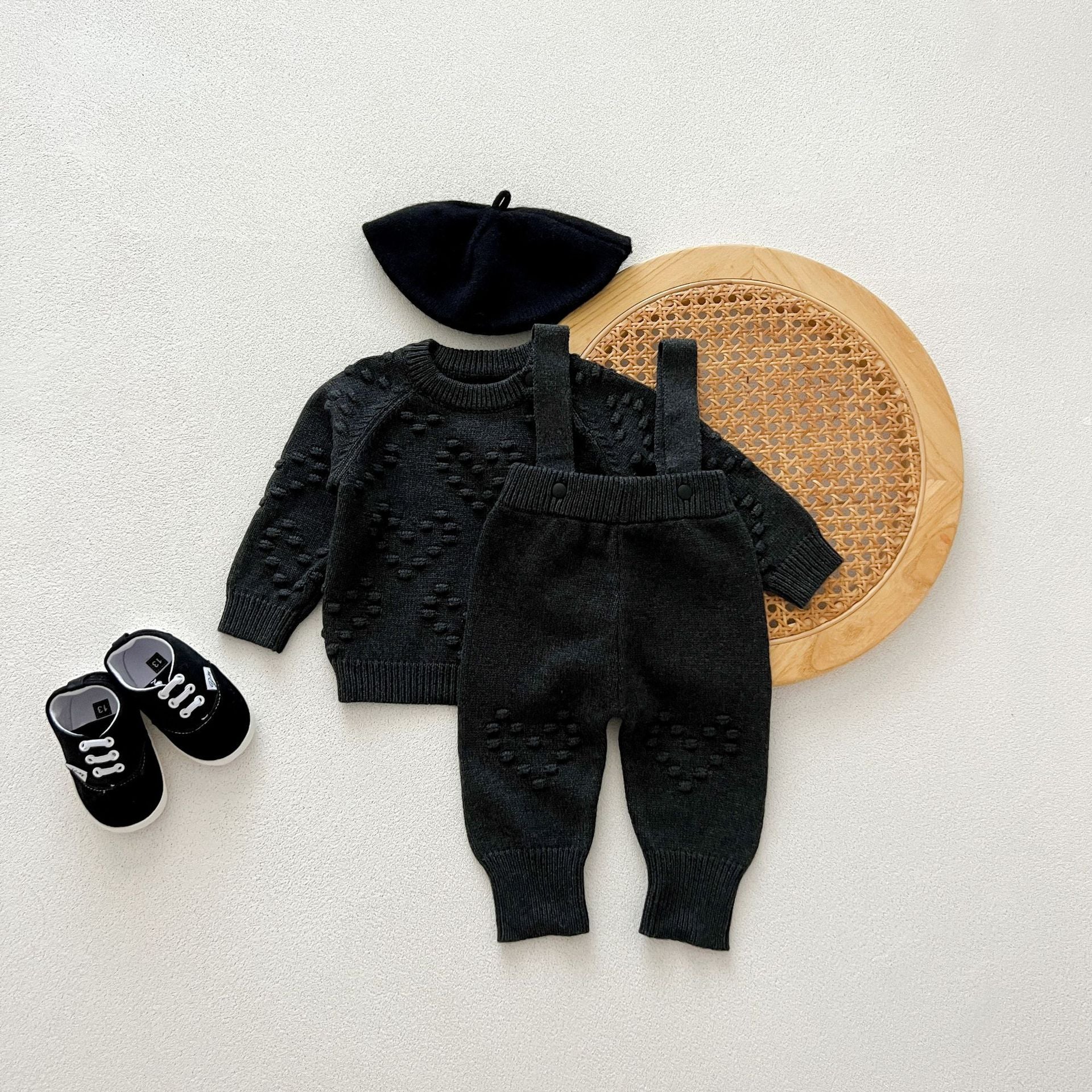 【BABY】ワンカラーポンポンtops / overalls - CawaKomostore
