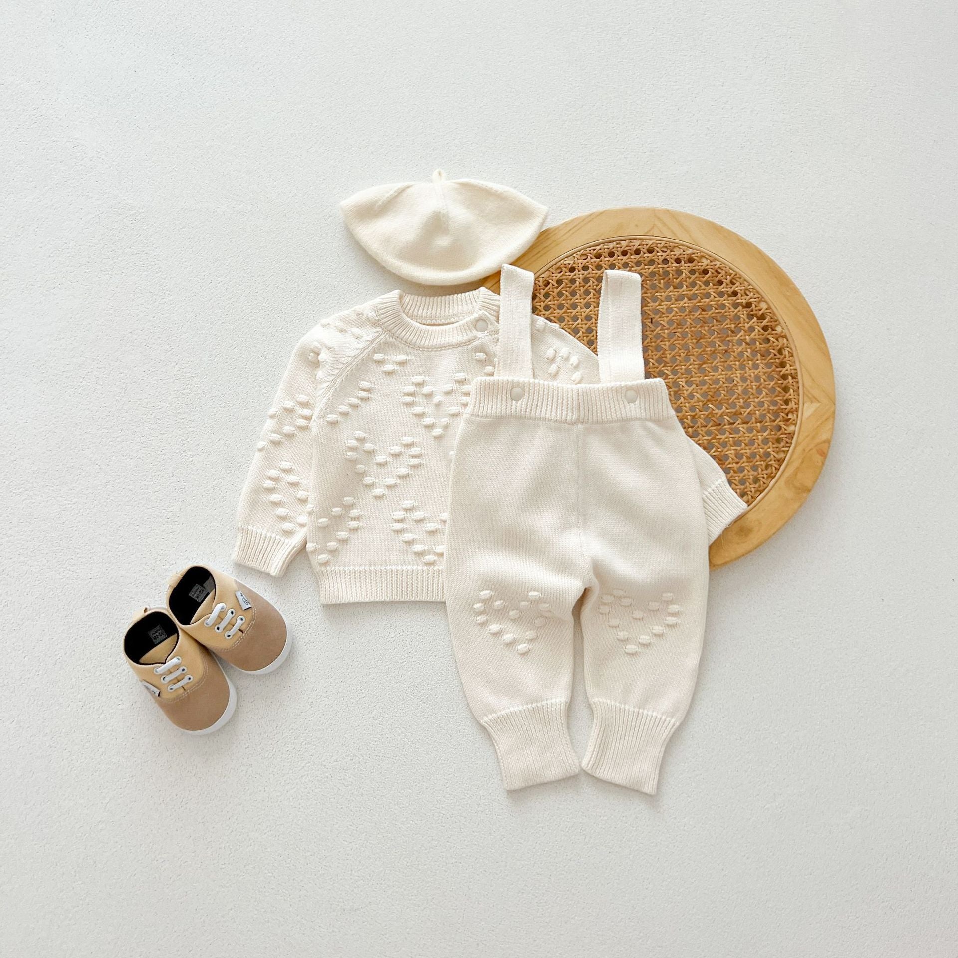 【BABY】ワンカラーポンポンtops / overalls - CawaKomostore